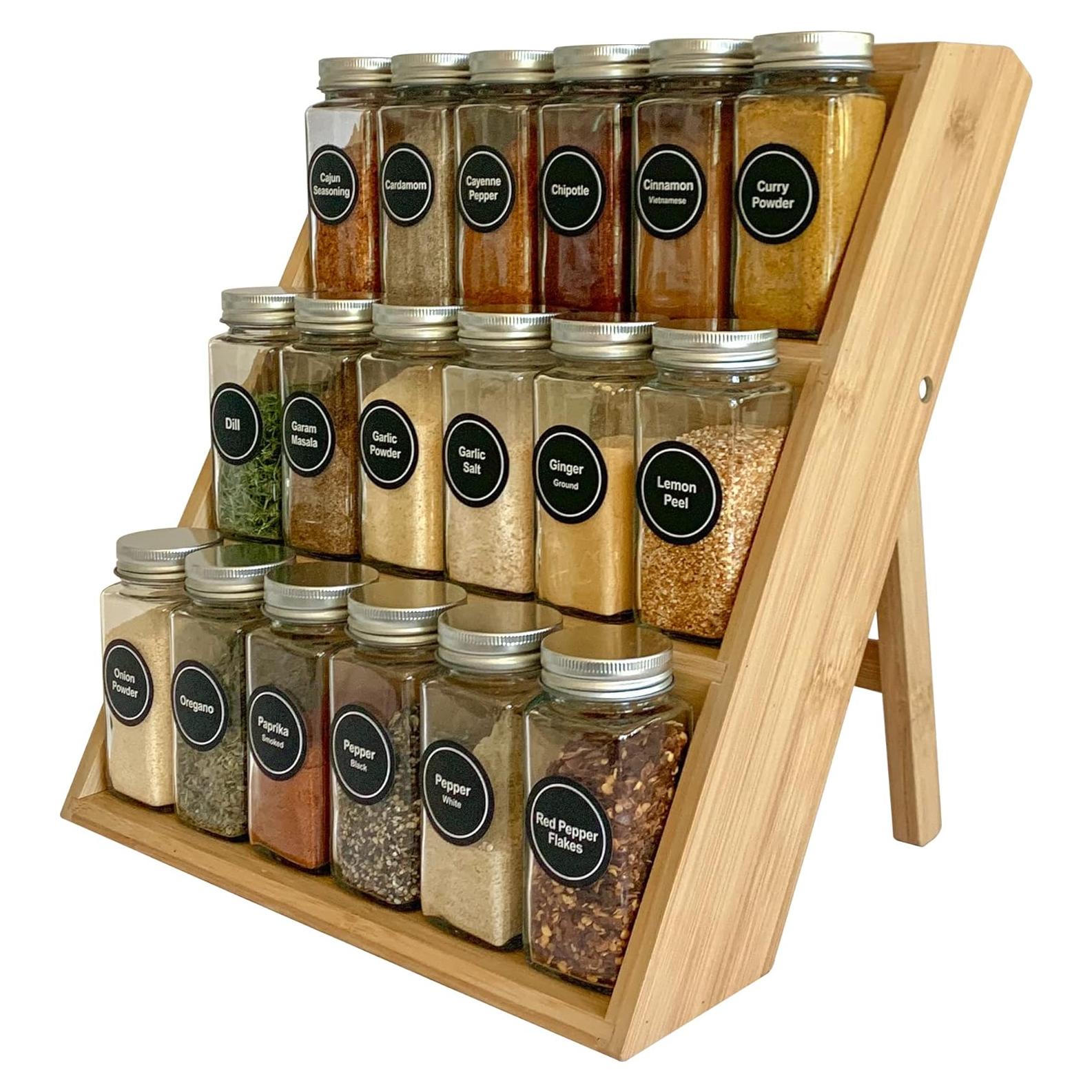 Estante organizador de especias de bambú 3 niveles Pacific Moon Tree