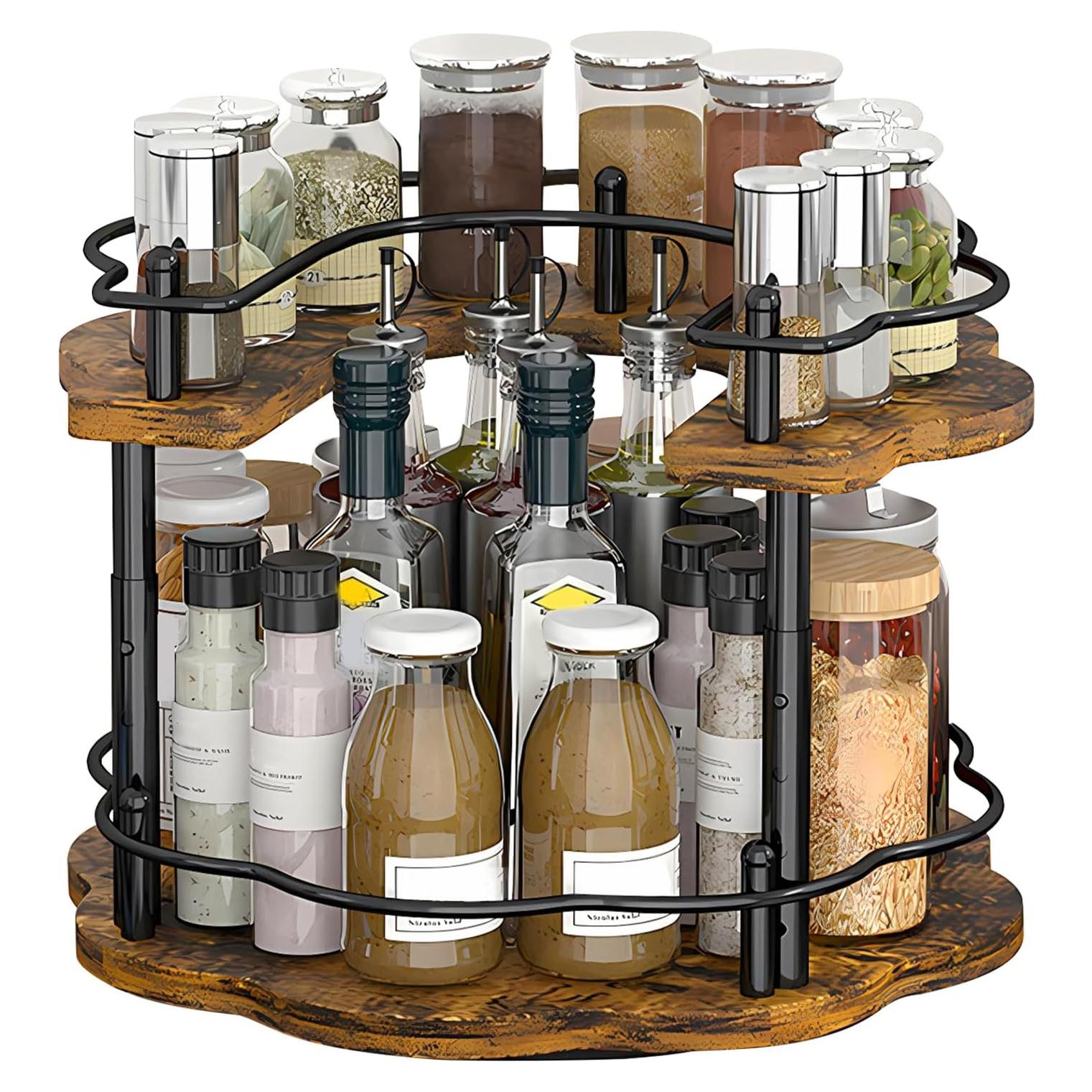 Organizador de especias Yolispa Lazy Susan 2 niveles 20-26 cm