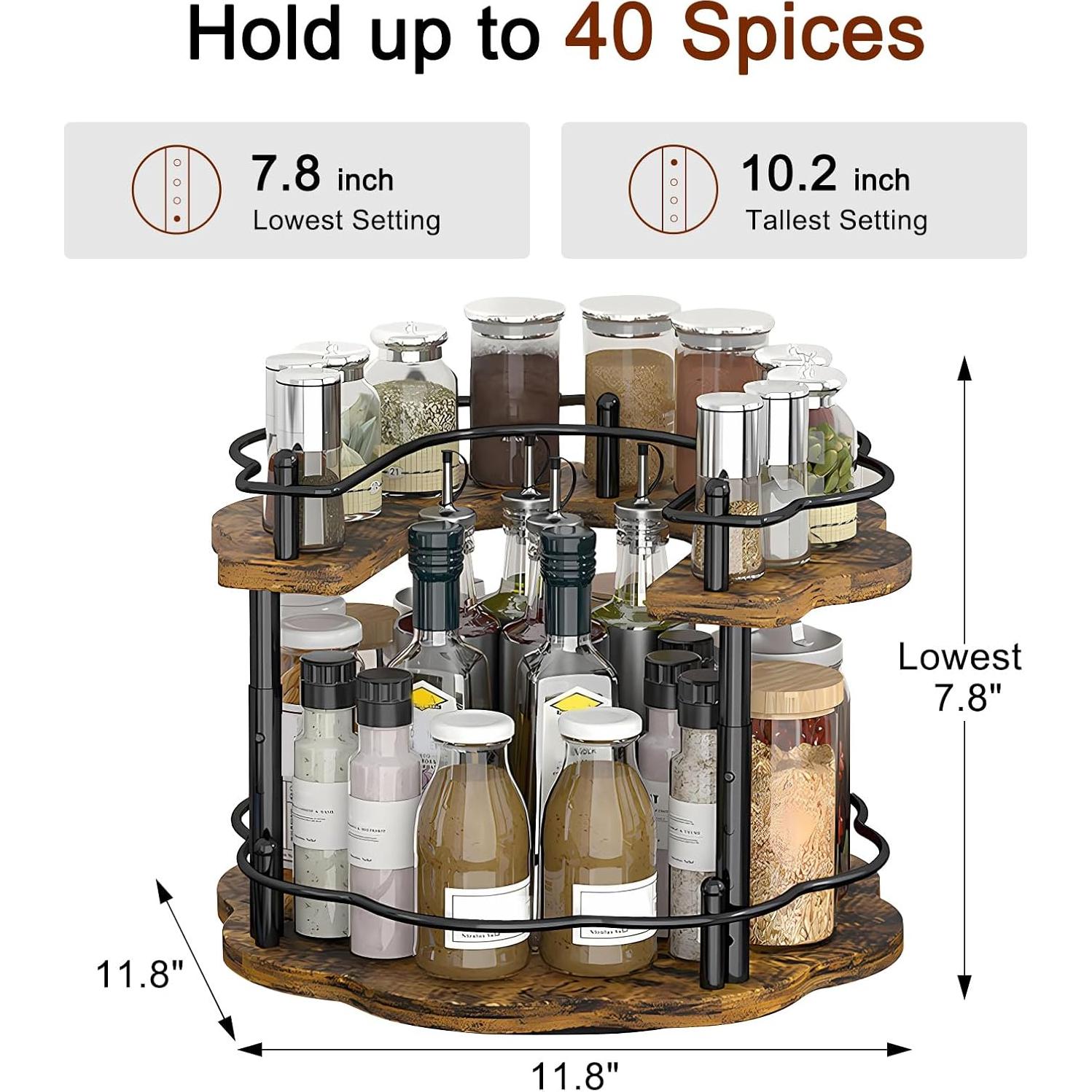 Organizador de especias Yolispa Lazy Susan 2 niveles 20-26 cm