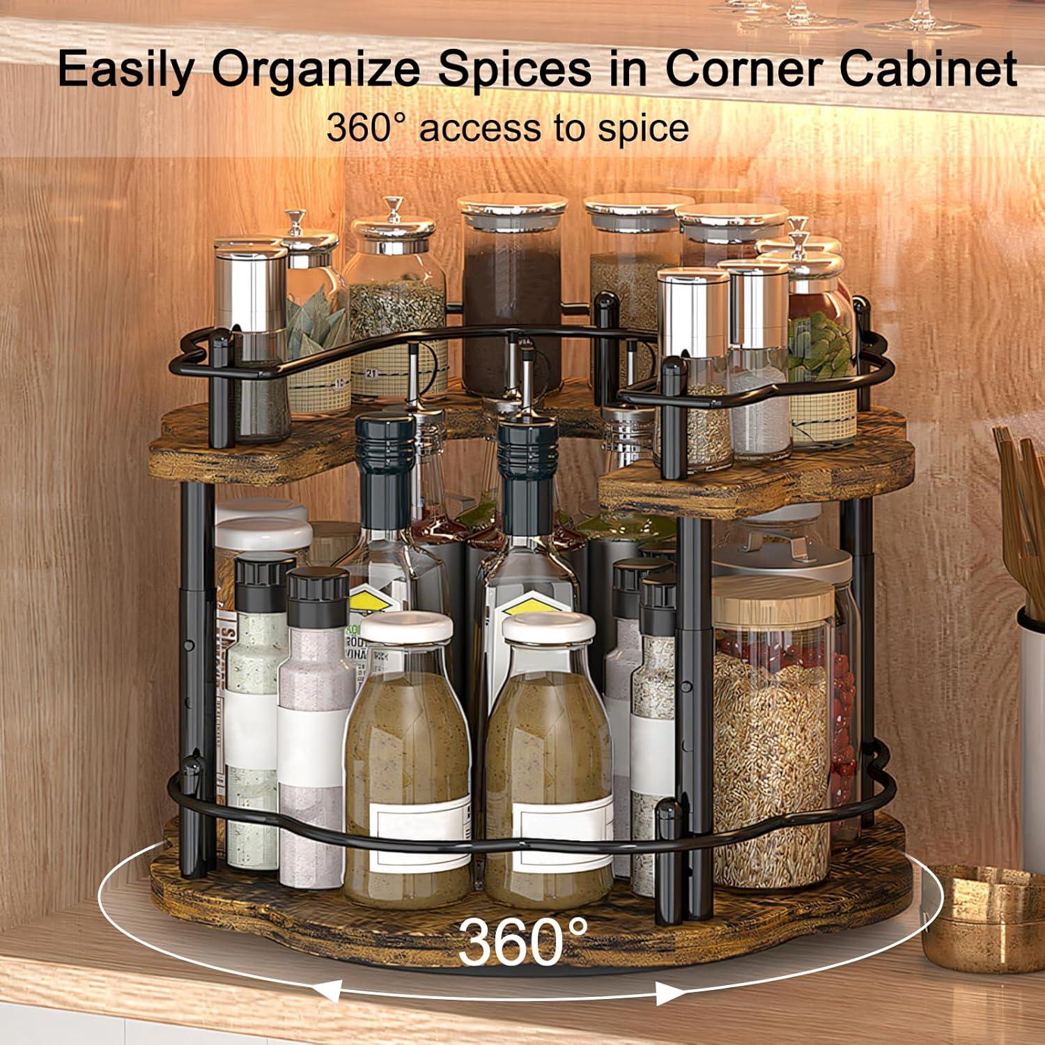 Organizador de especias Yolispa Lazy Susan 2 niveles 20-26 cm