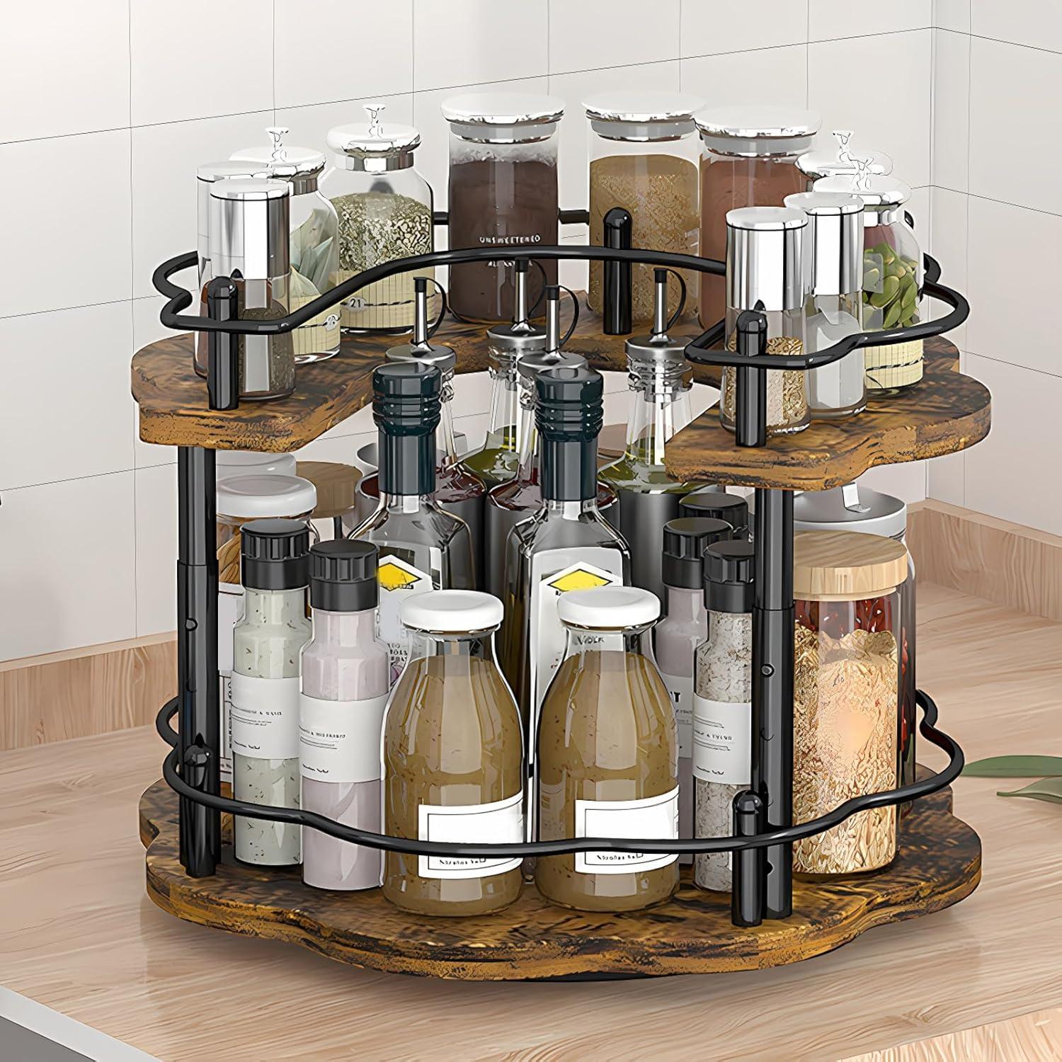 Organizador de especias Yolispa Lazy Susan 2 niveles 20-26 cm