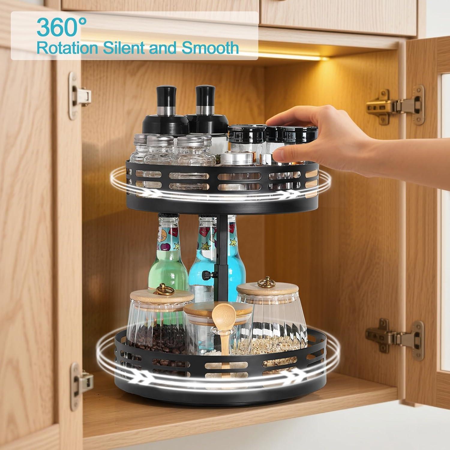 Organizador Lazy Susan Dhmkfly 2 Niveles Ajustables 27,94 cm