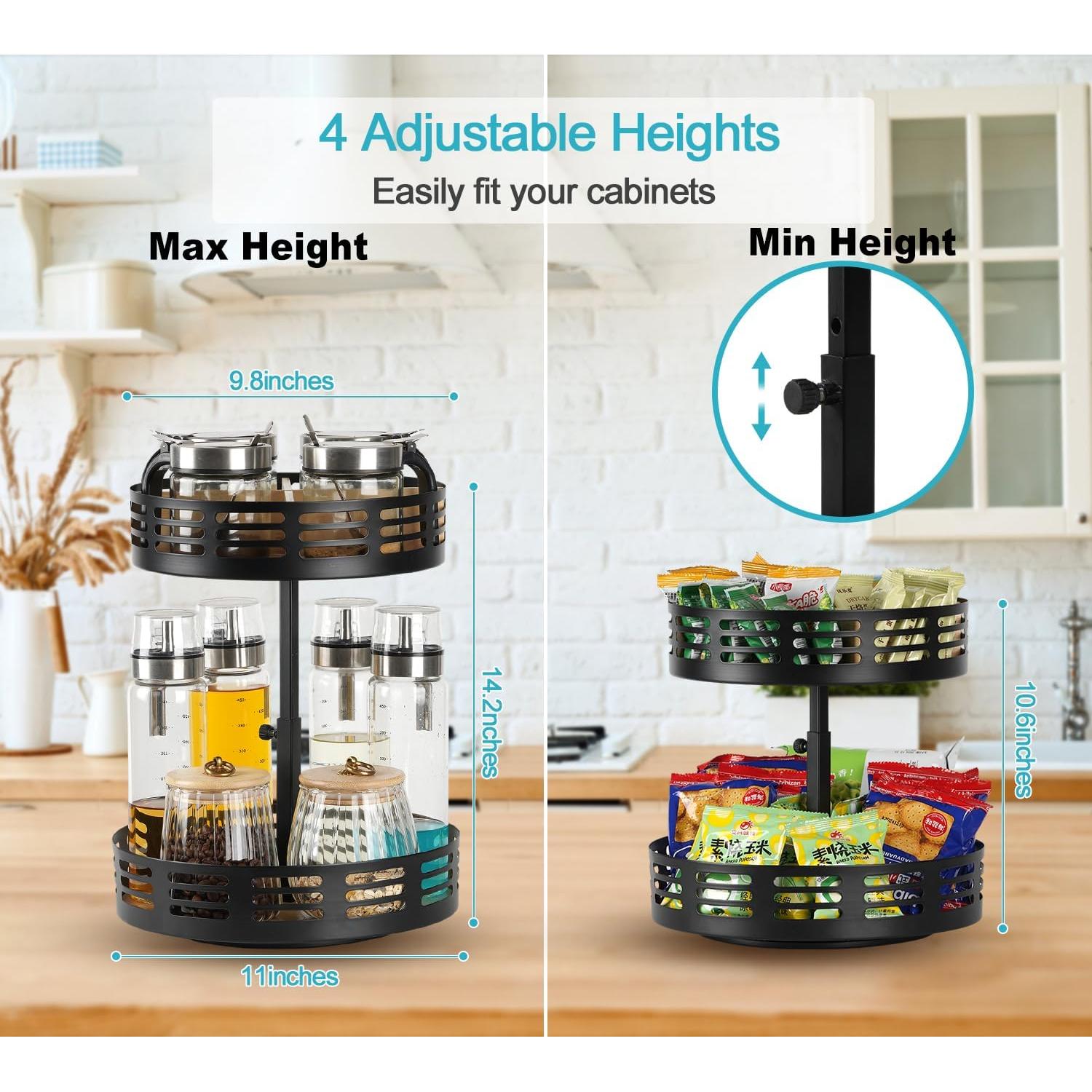 Organizador Lazy Susan Dhmkfly 2 Niveles Ajustables 27,94 cm