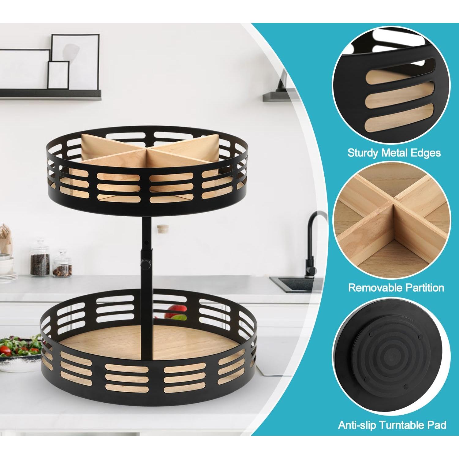 Organizador Lazy Susan Dhmkfly 2 Niveles Ajustables 27,94 cm