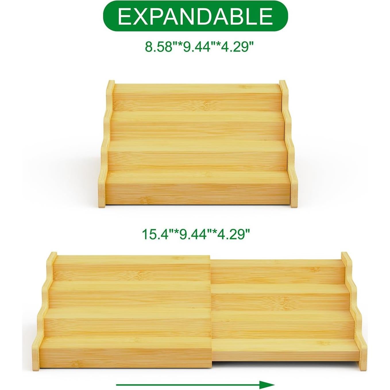 Organizador de Especias VOPOG 4 Niveles Bambú Expandible