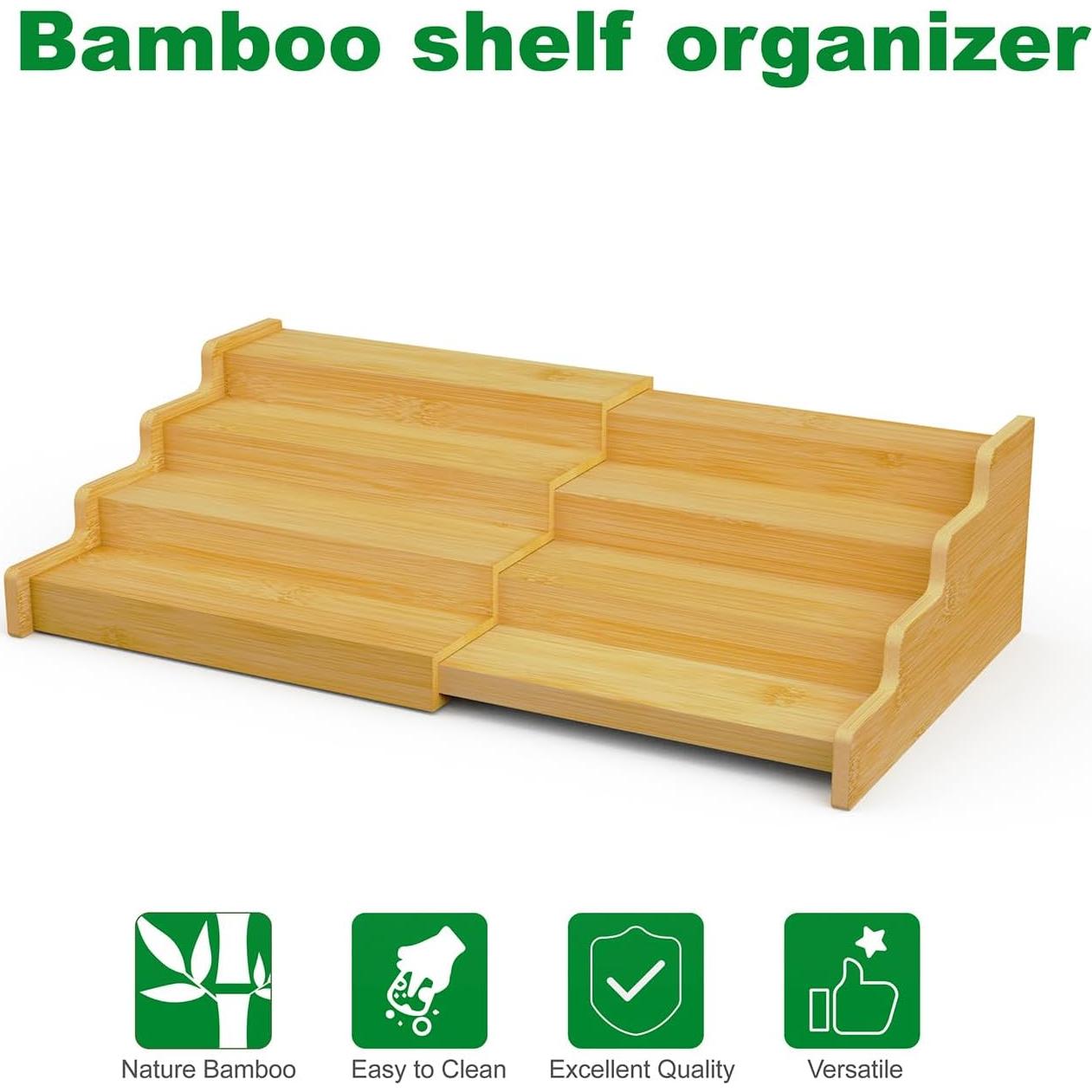 Organizador de Especias VOPOG 4 Niveles Bambú Expandible