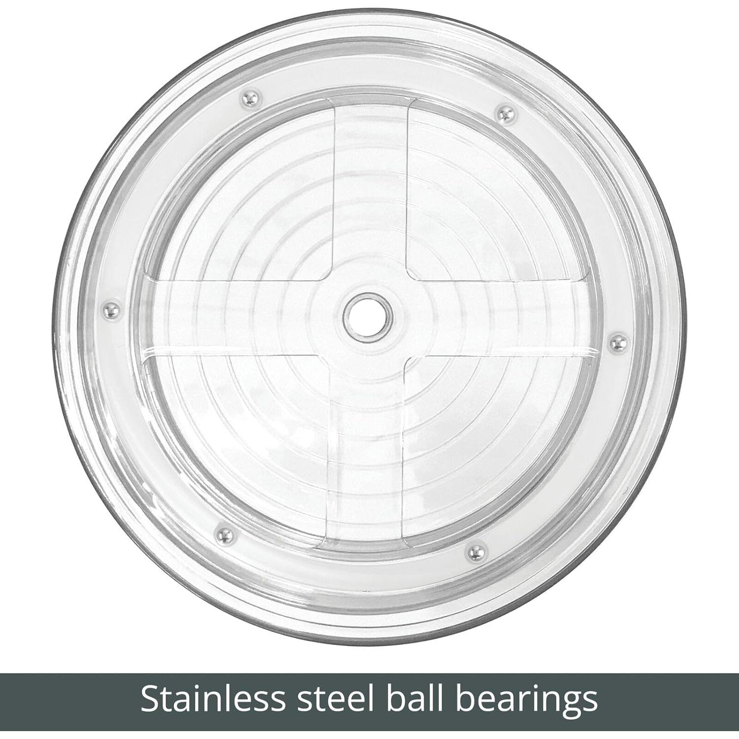 Organizador Giratorio 2 Niveles mDesign 23,1 cm Transparente/Cromo