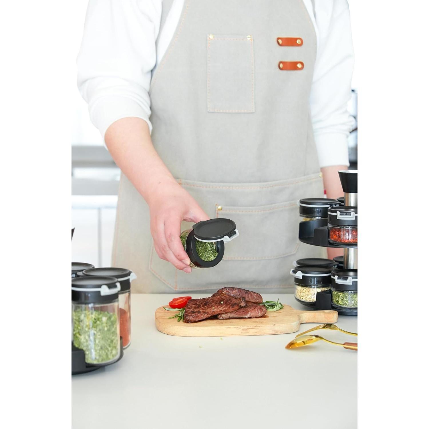 Estante de Especias Giratorio Aurakoa 2 Niveles 12 Frascos