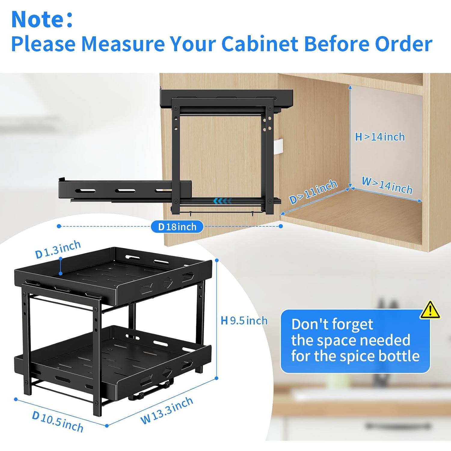 Organizador de Especias BOIVSHI 2 Niveles Metal Negro 2,1 kg