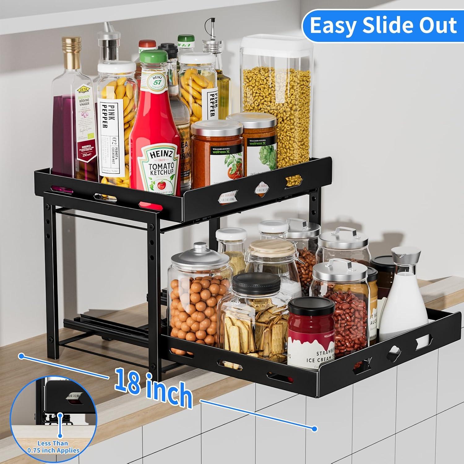 Organizador de Especias BOIVSHI 2 Niveles Metal Negro 2,1 kg