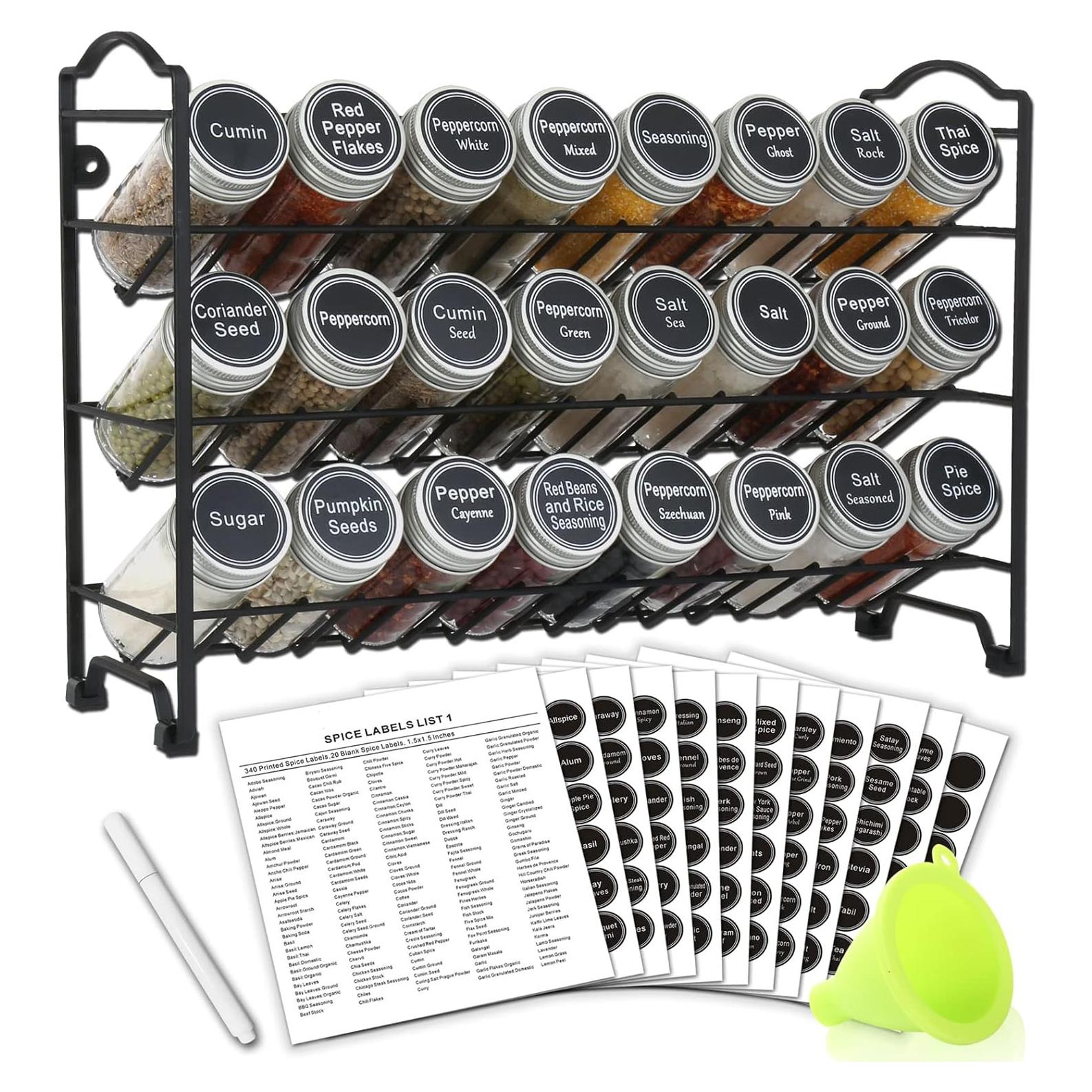 Organizador de Especias 3 Niveles SWOMMOLY con 24 Tarros