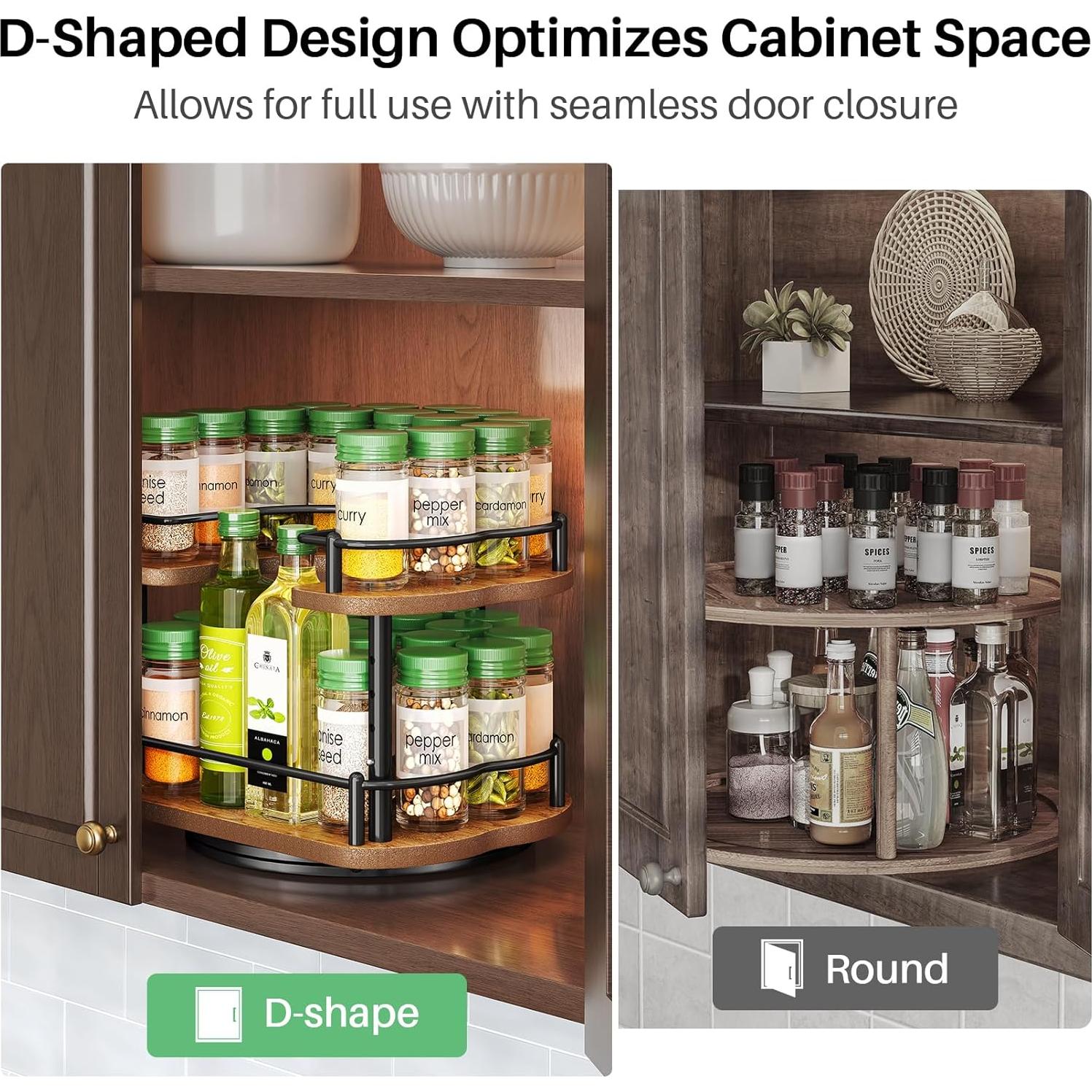 Organizador Lazy Susan SNTD 2 Niveles Madera 25,4 cm Negro