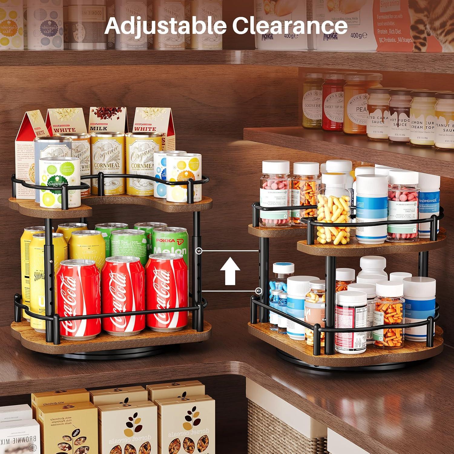 Organizador Lazy Susan SNTD 2 Niveles Madera 25,4 cm Negro