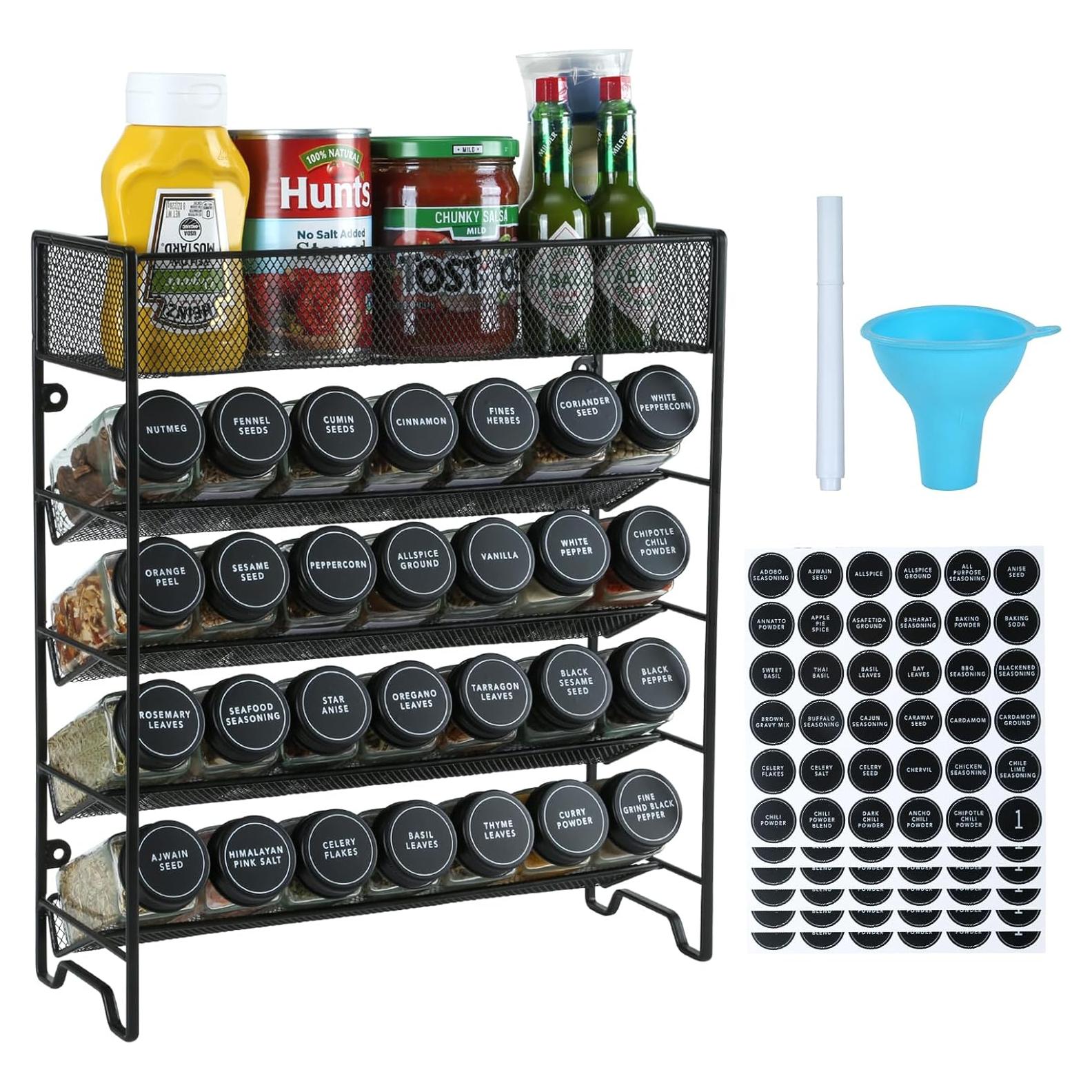 Organizador de Especias Skiileor 5 Niveles con 28 Tarros Vidrio