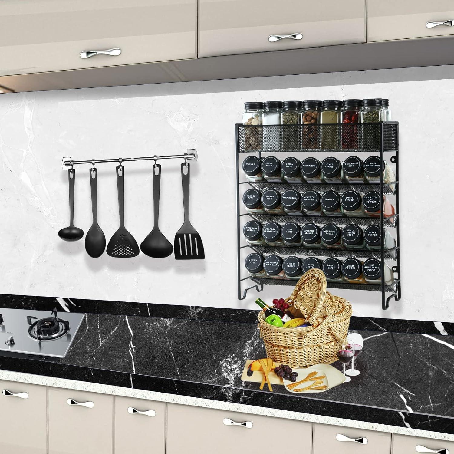 Organizador de Especias Skiileor 5 Niveles con 28 Tarros Vidrio