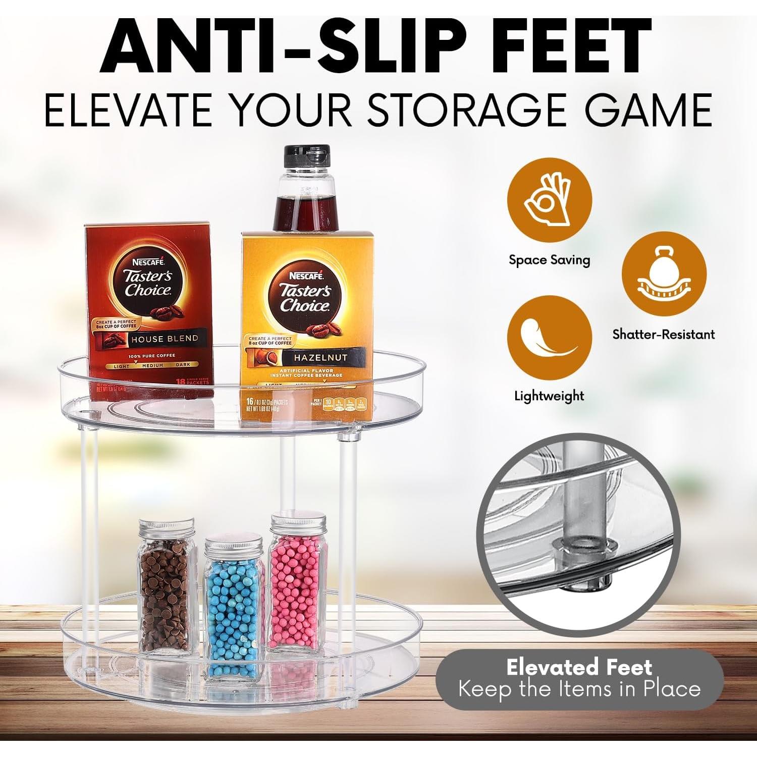 Organizador Giratorio ShelfShaper 2 Niveles 23.5 cm Claro