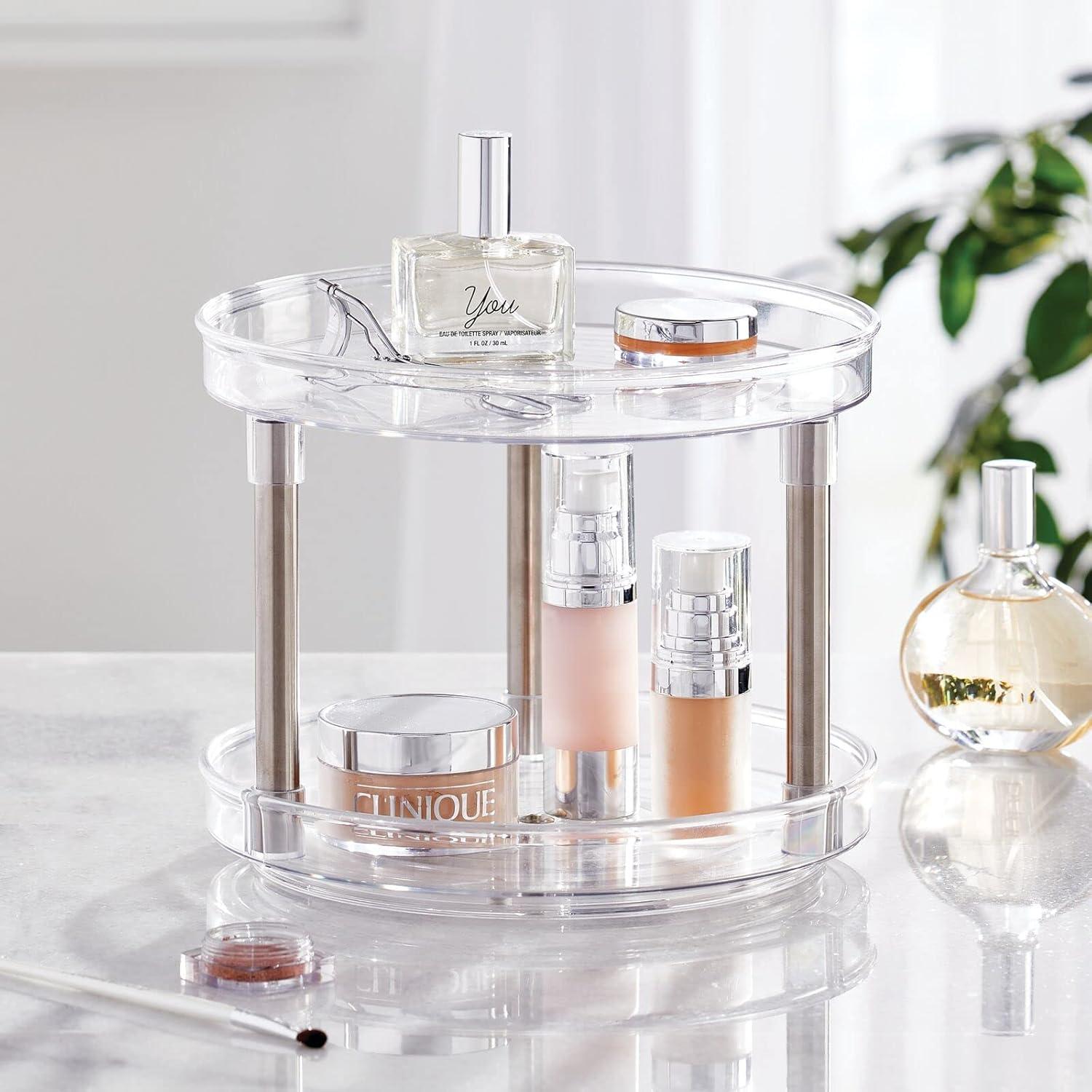 mDesign Organizador Giratorio 2 Niveles Transparente 23,37 cm