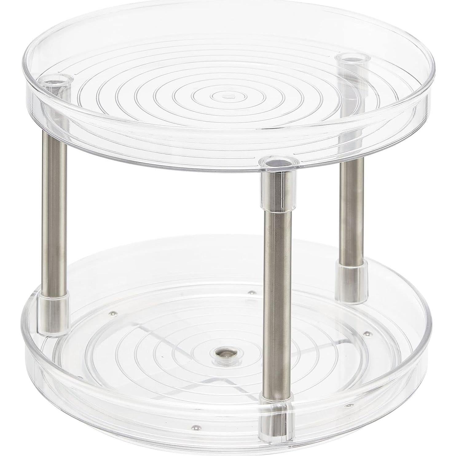 mDesign Organizador Giratorio 2 Niveles Transparente 23,37 cm