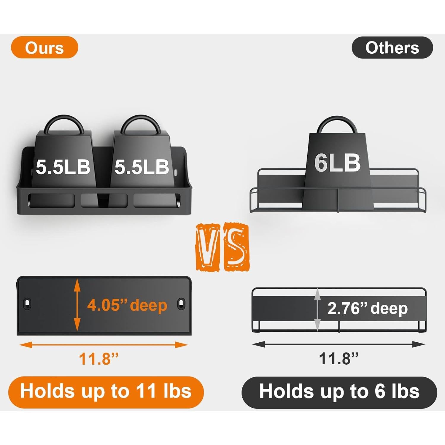 Estante Magnético para Especias Jewem, Paquete de 2, Negro