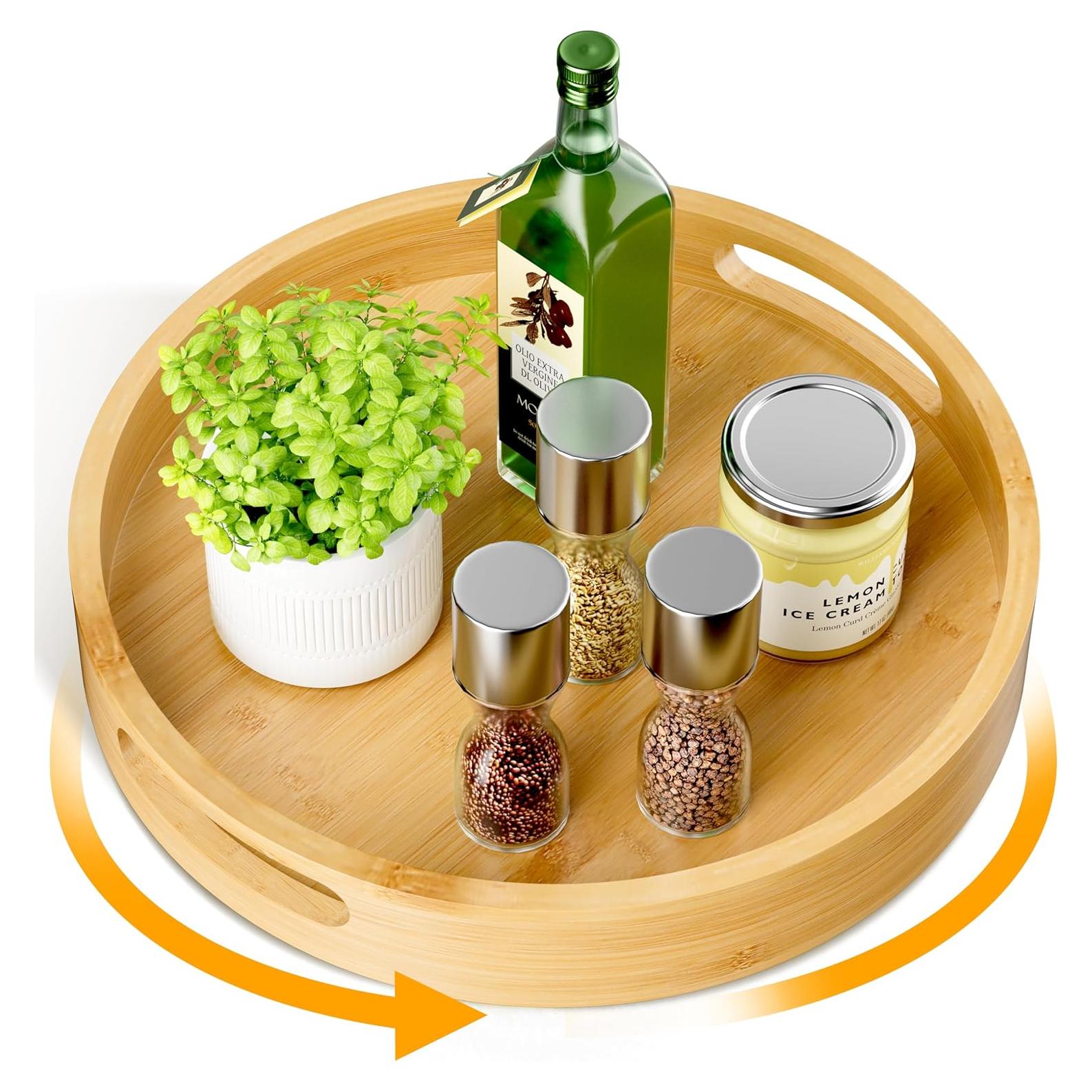 Organizador Lazy Susan Homerays 30,48 cm Bambú Antideslizante