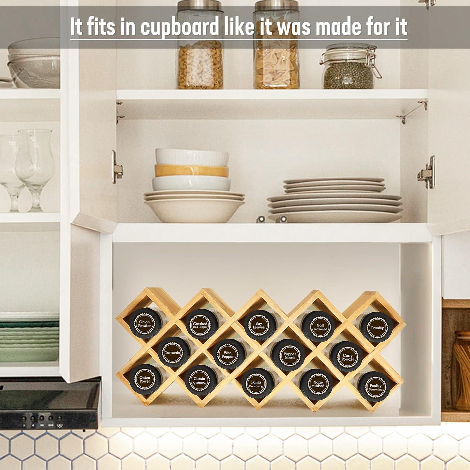 Organizador de Especias de Bambú Kylinbigda Cruzado 18 Frascos