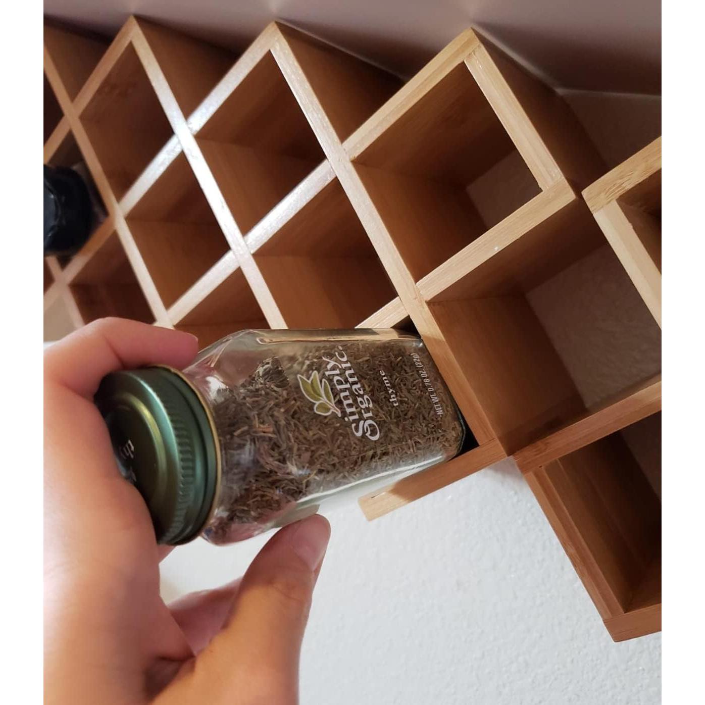 Organizador de Especias de Bambú Kylinbigda Cruzado 18 Frascos