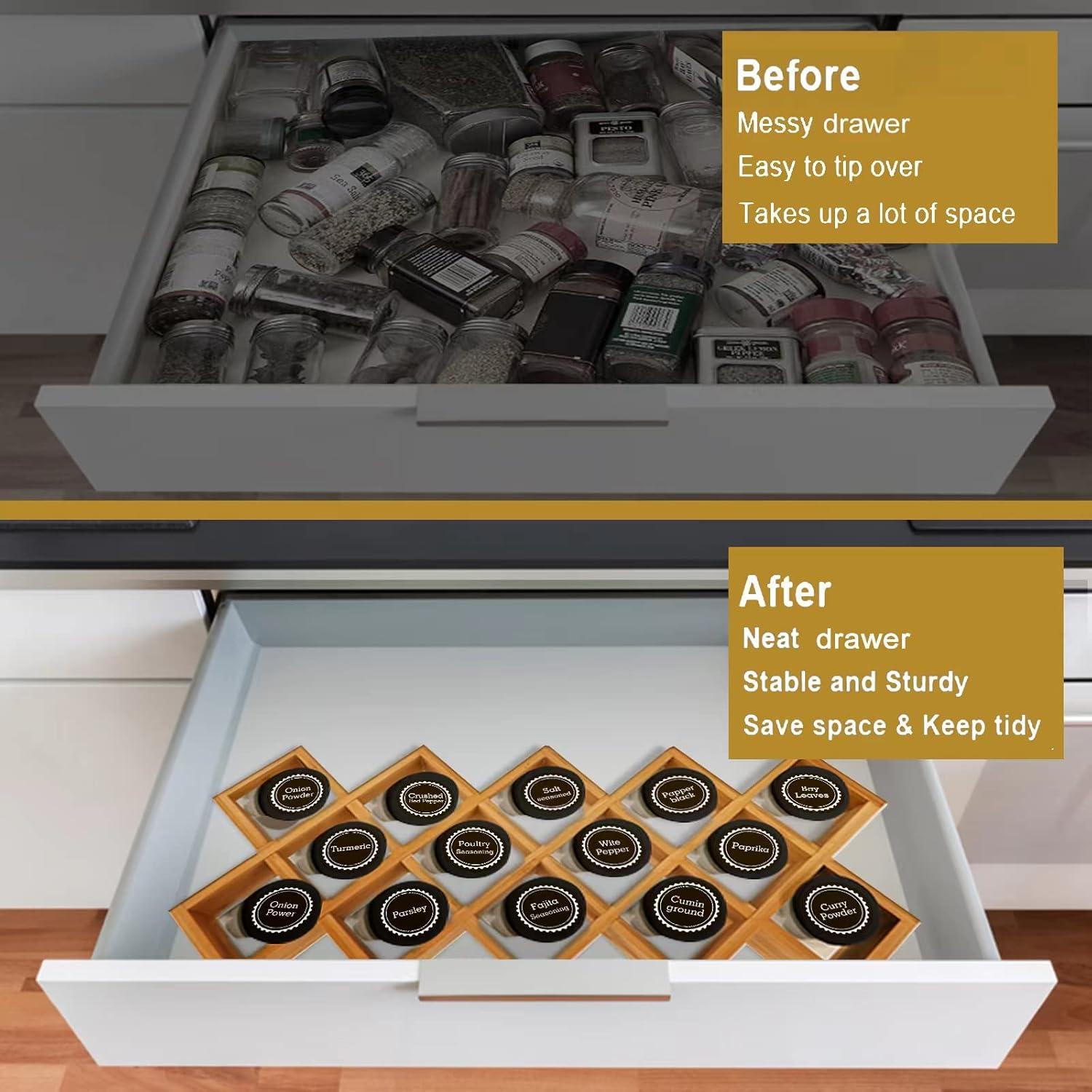 Organizador de Especias de Bambú Kylinbigda Cruzado 18 Frascos