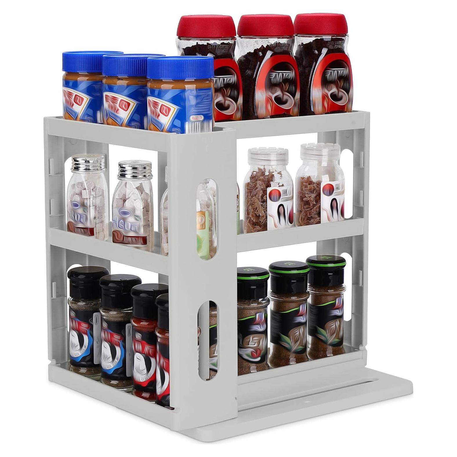Organizador de Especias Giratorio Dutiplus 3 Niveles Gris