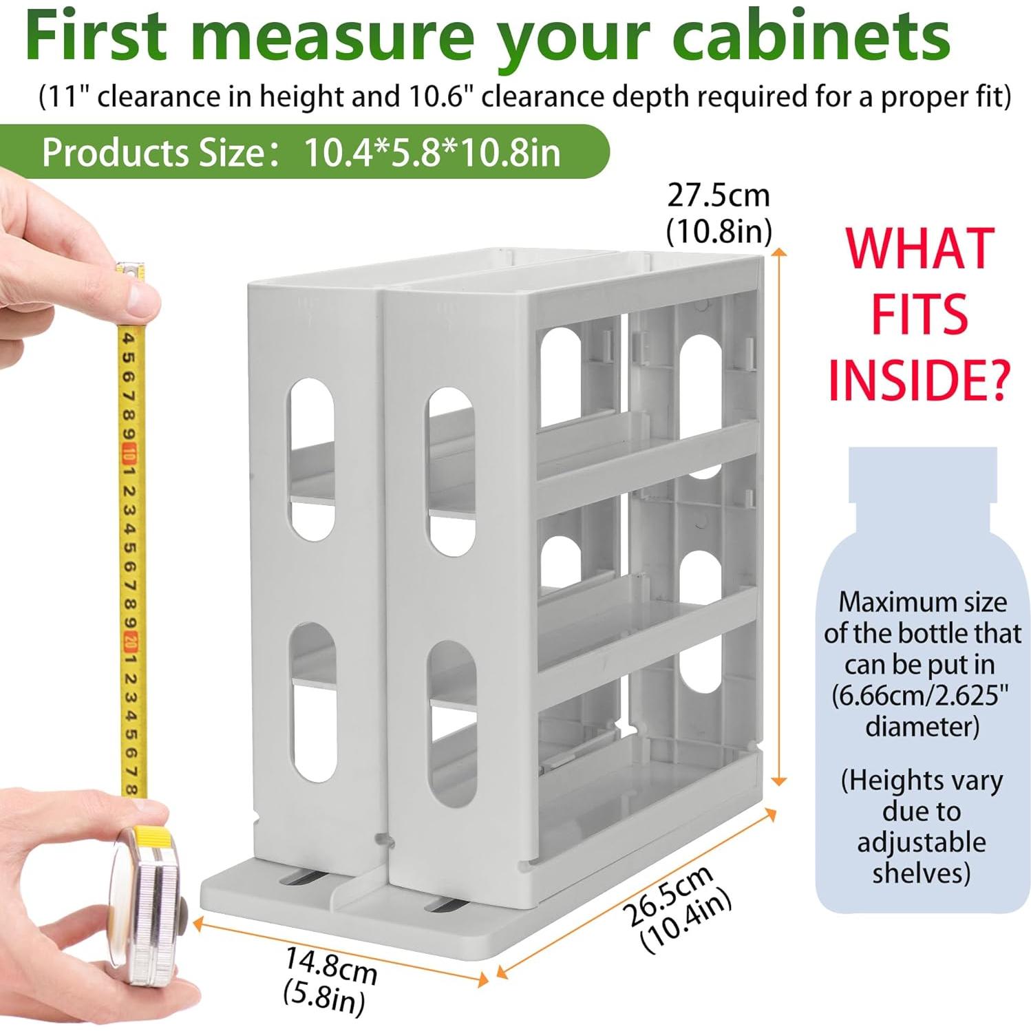 Organizador de Especias Giratorio Dutiplus 3 Niveles Gris