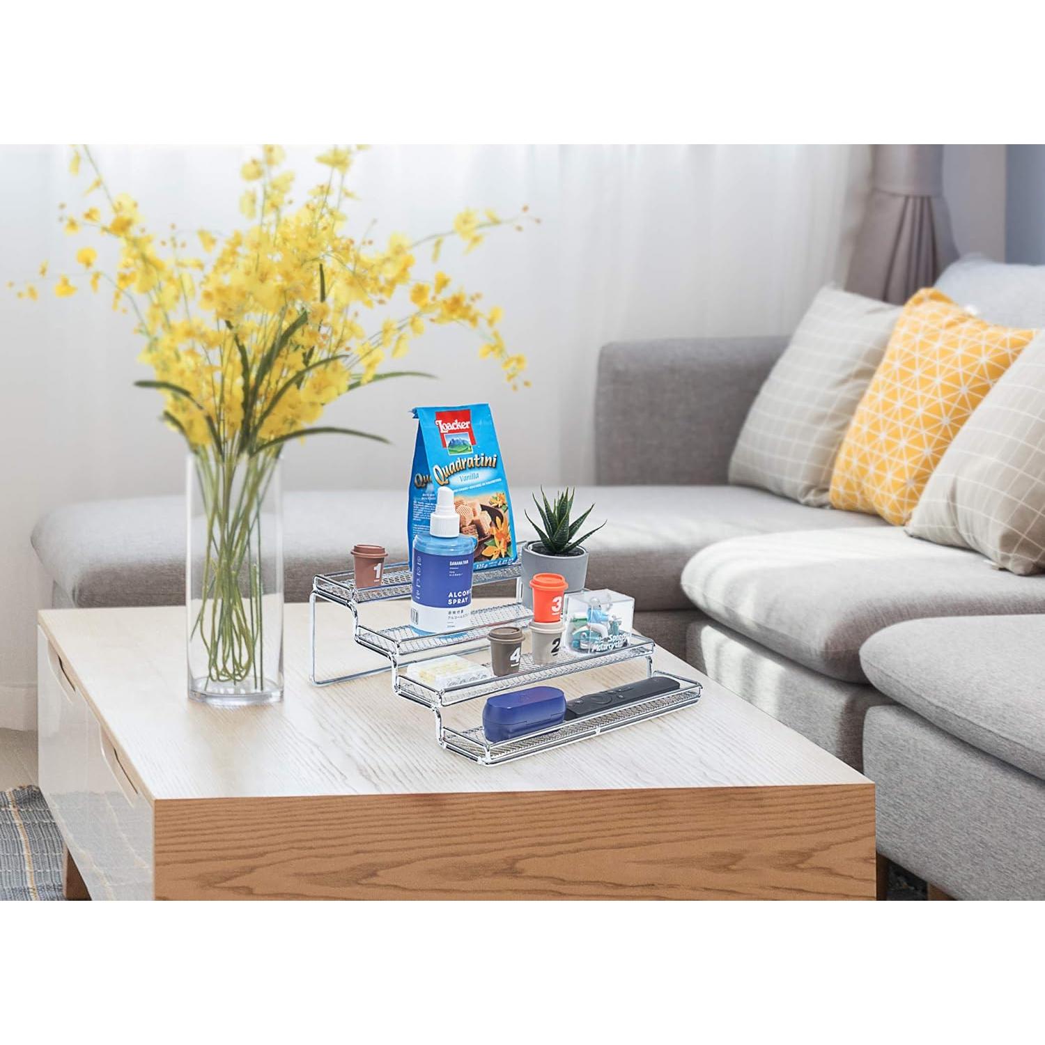 Organizador de Especias 4 Niveles MEIQIHOME Metal Cromo