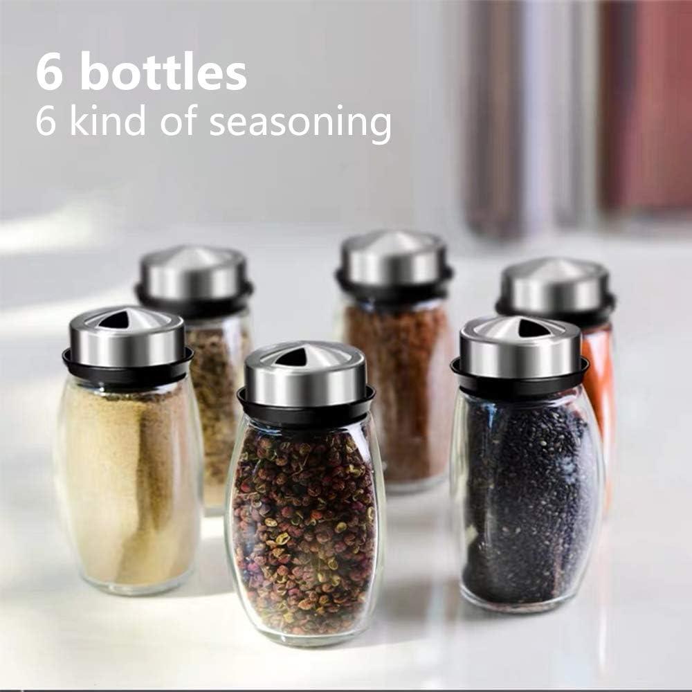 Organizador de Especias Giratorio Hossejoy 6 Frascos Vidrio