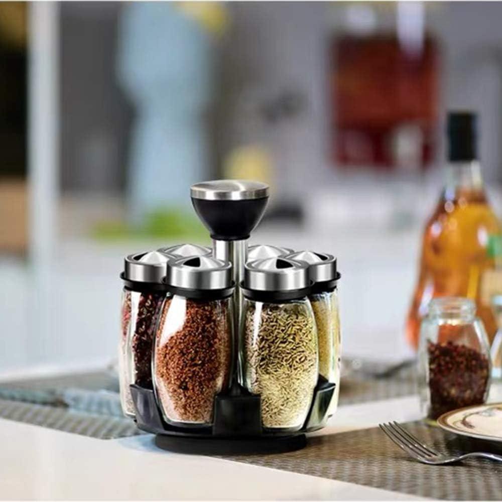 Organizador de Especias Giratorio Hossejoy 6 Frascos Vidrio