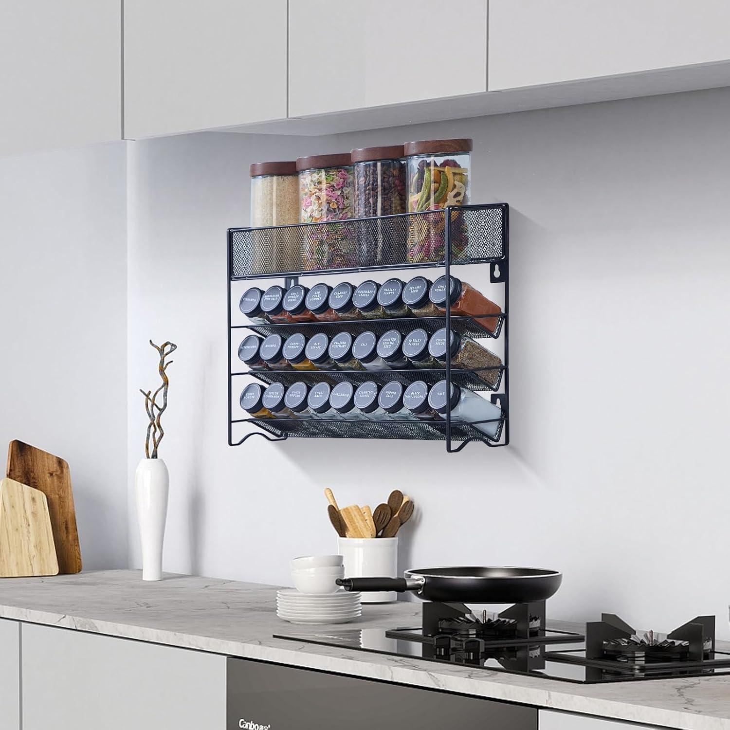 Organizador de Especias Fiwence con 27 Frascos y Etiquetas