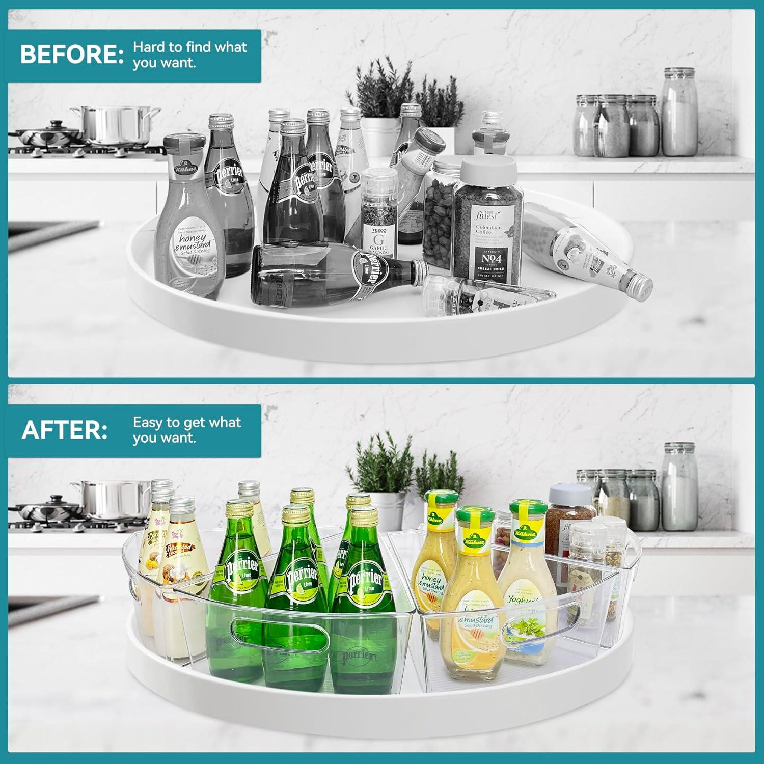 Conjunto de Organizadores Oubonun Lazy Susan 6 Piezas 29.5x25.9 cm