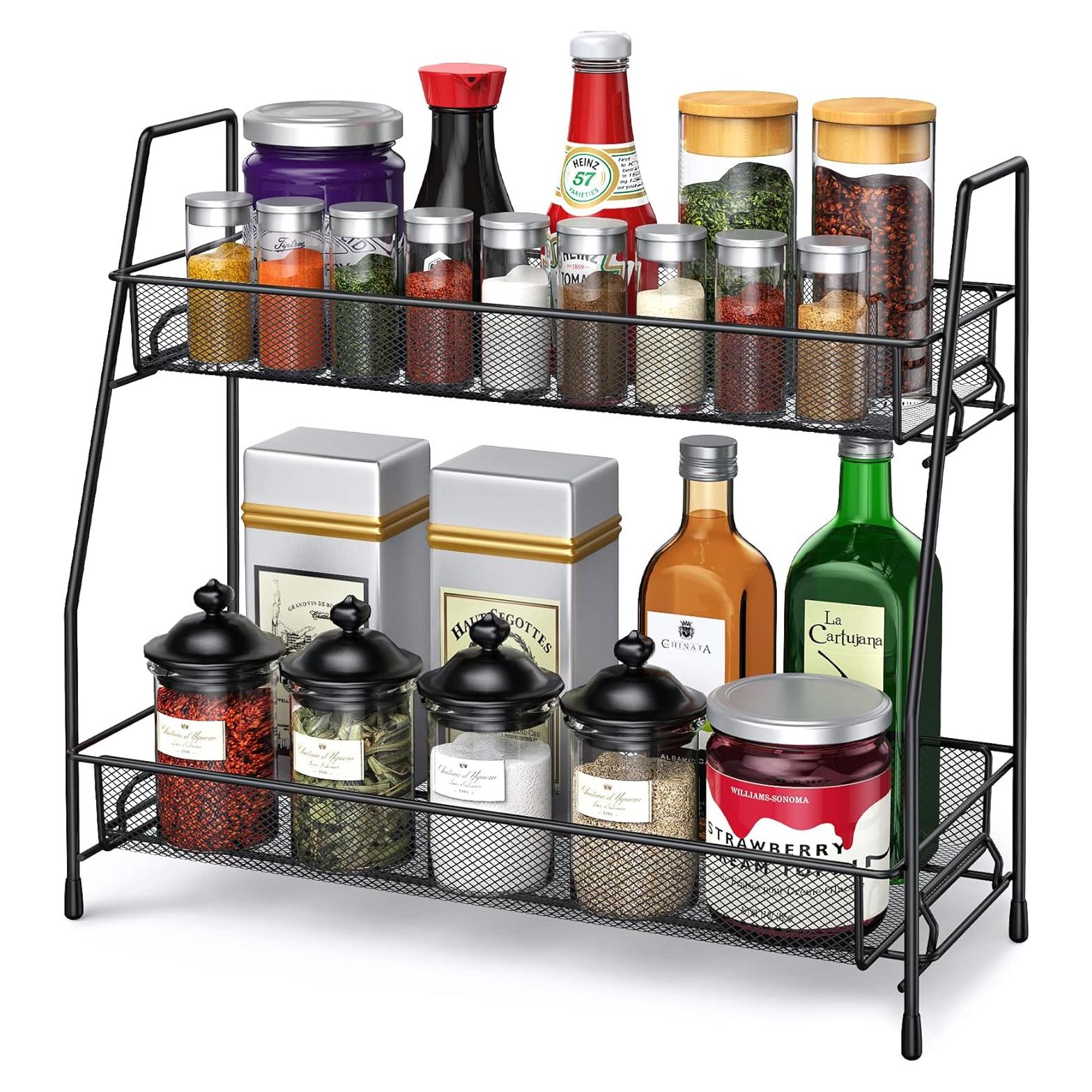 Organizador de especias SPISPI negro 2 estantes 36x14x32 cm