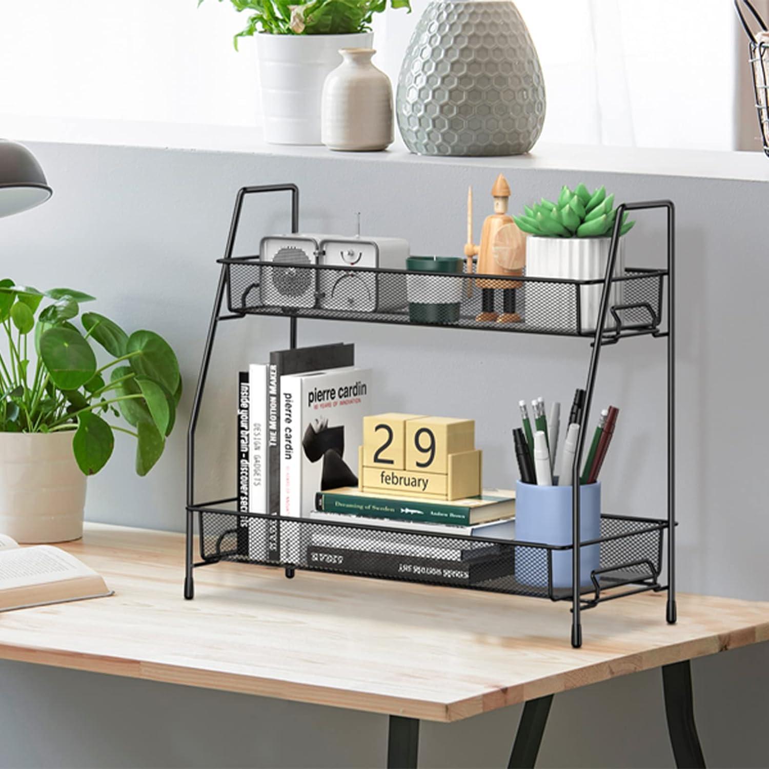 Organizador de especias SPISPI negro 2 estantes 36x14x32 cm