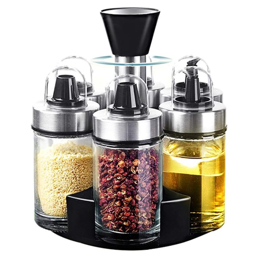 Juego de dispensadores de aceite y vinagre Mlici 6 botellas vidrio