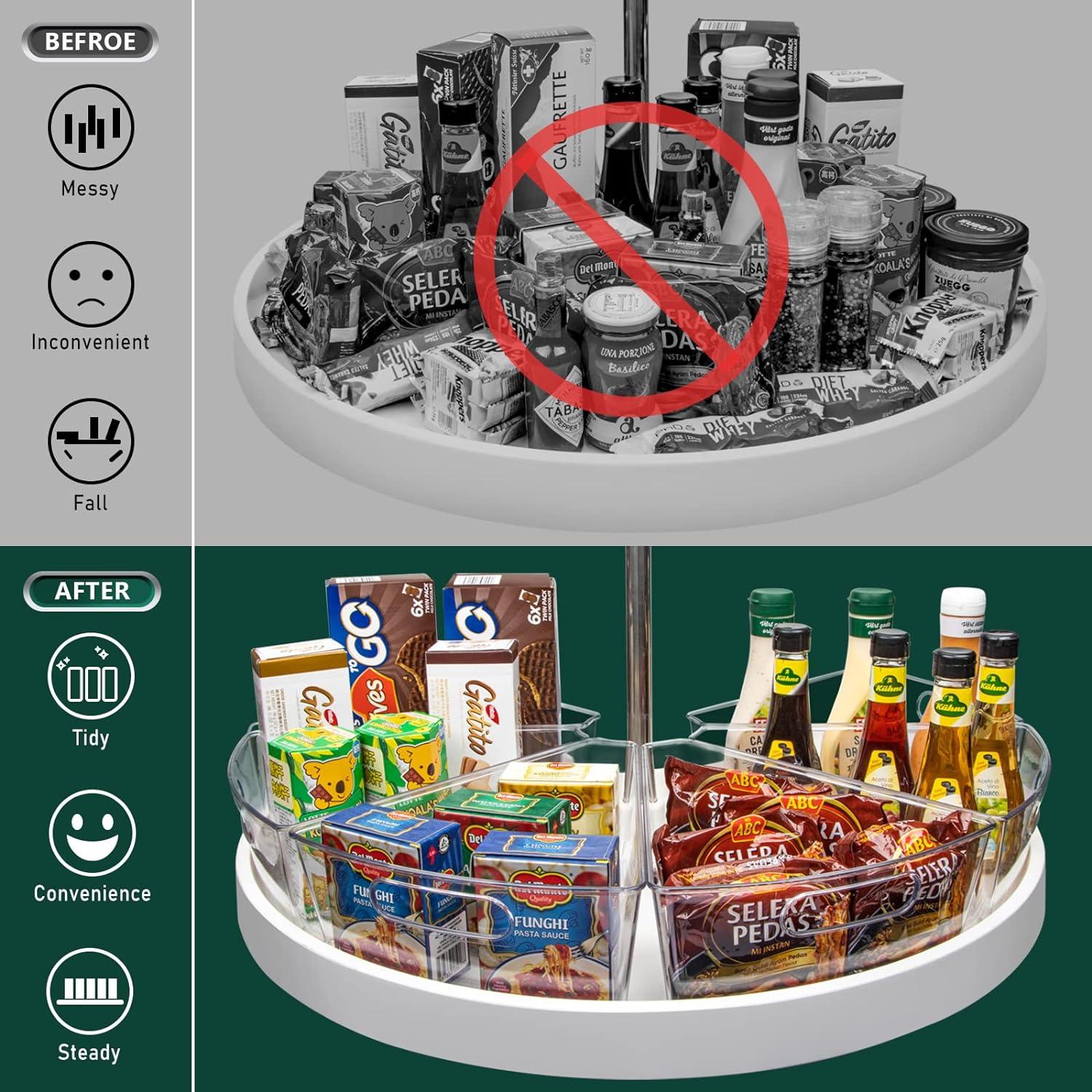 Bins Organizador Gabinete Lazy Susan 26 cm Plástico 6 Pzas