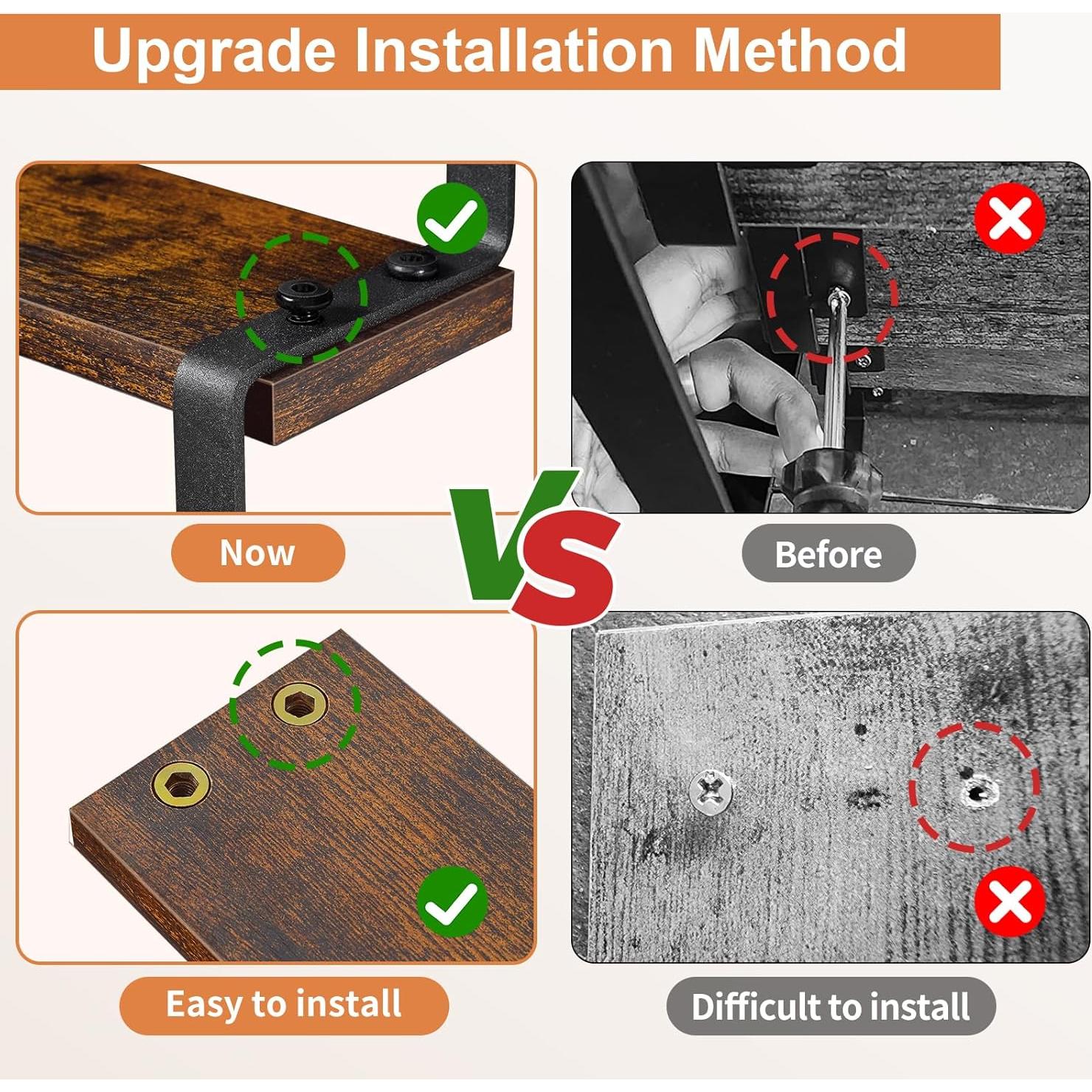 Estante de Especias Giikin 4 Niveles Madera Marrón Rústico