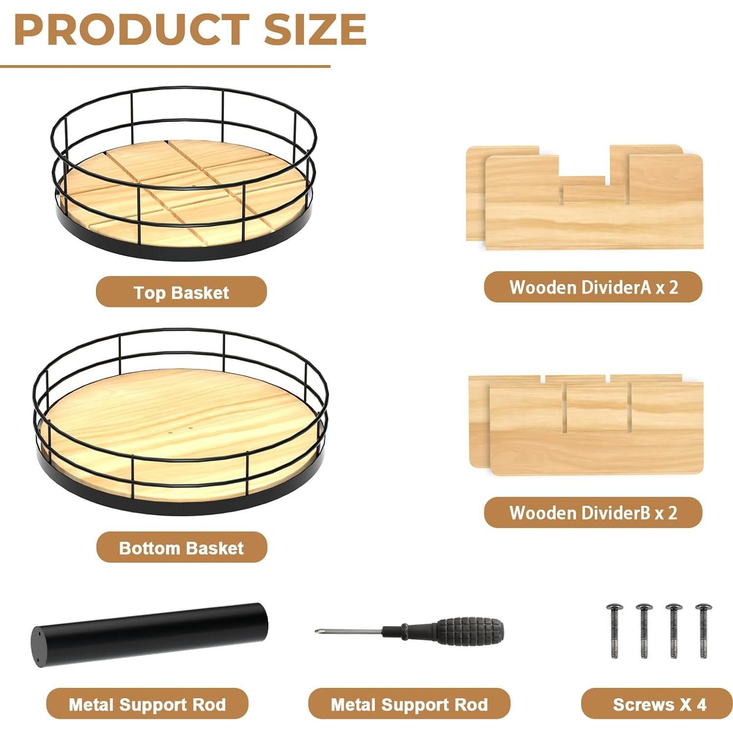 Organizador de Snacks NANAGIFTREE 2 Niveles Madera y Metal