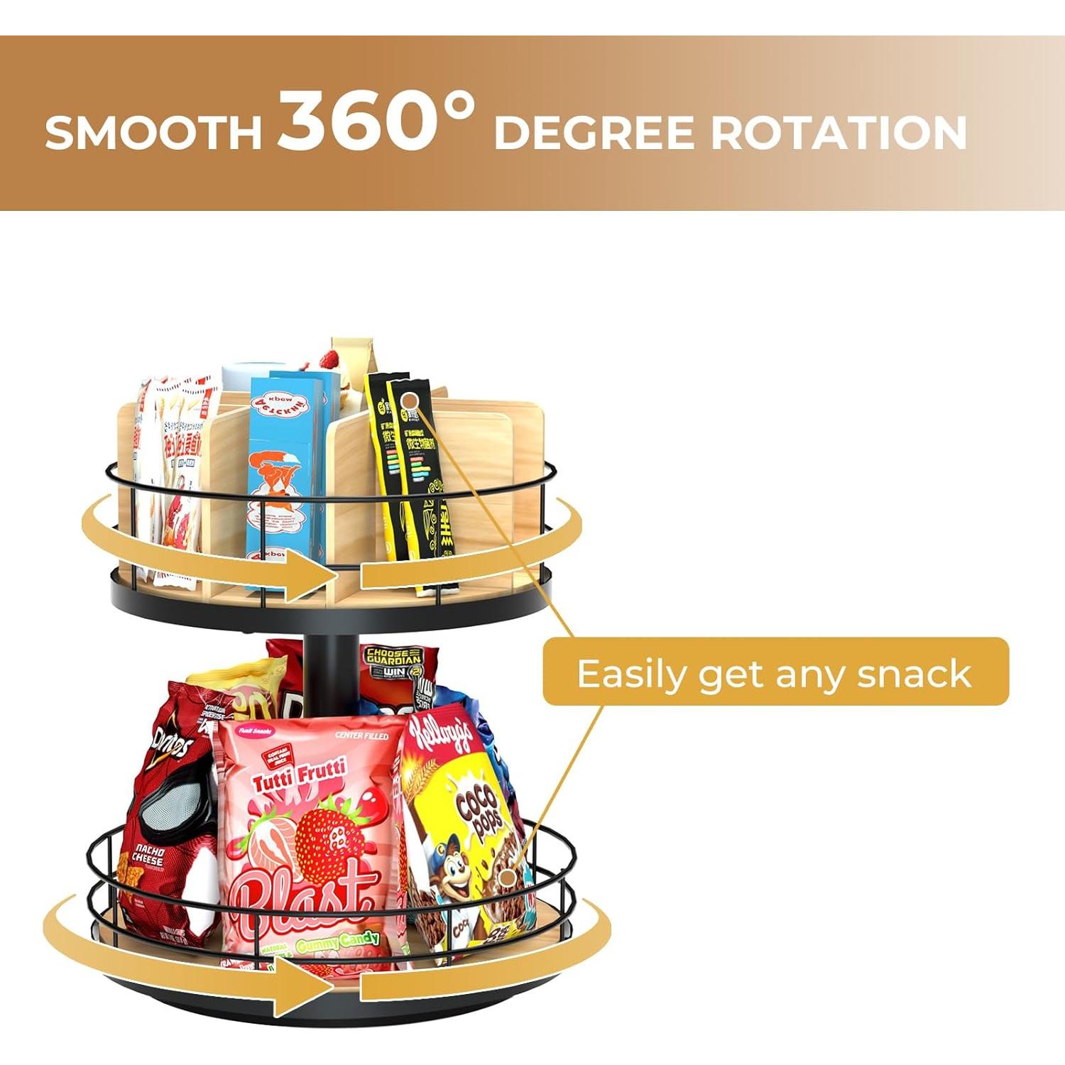 Organizador de Snacks NANAGIFTREE 2 Niveles Madera y Metal