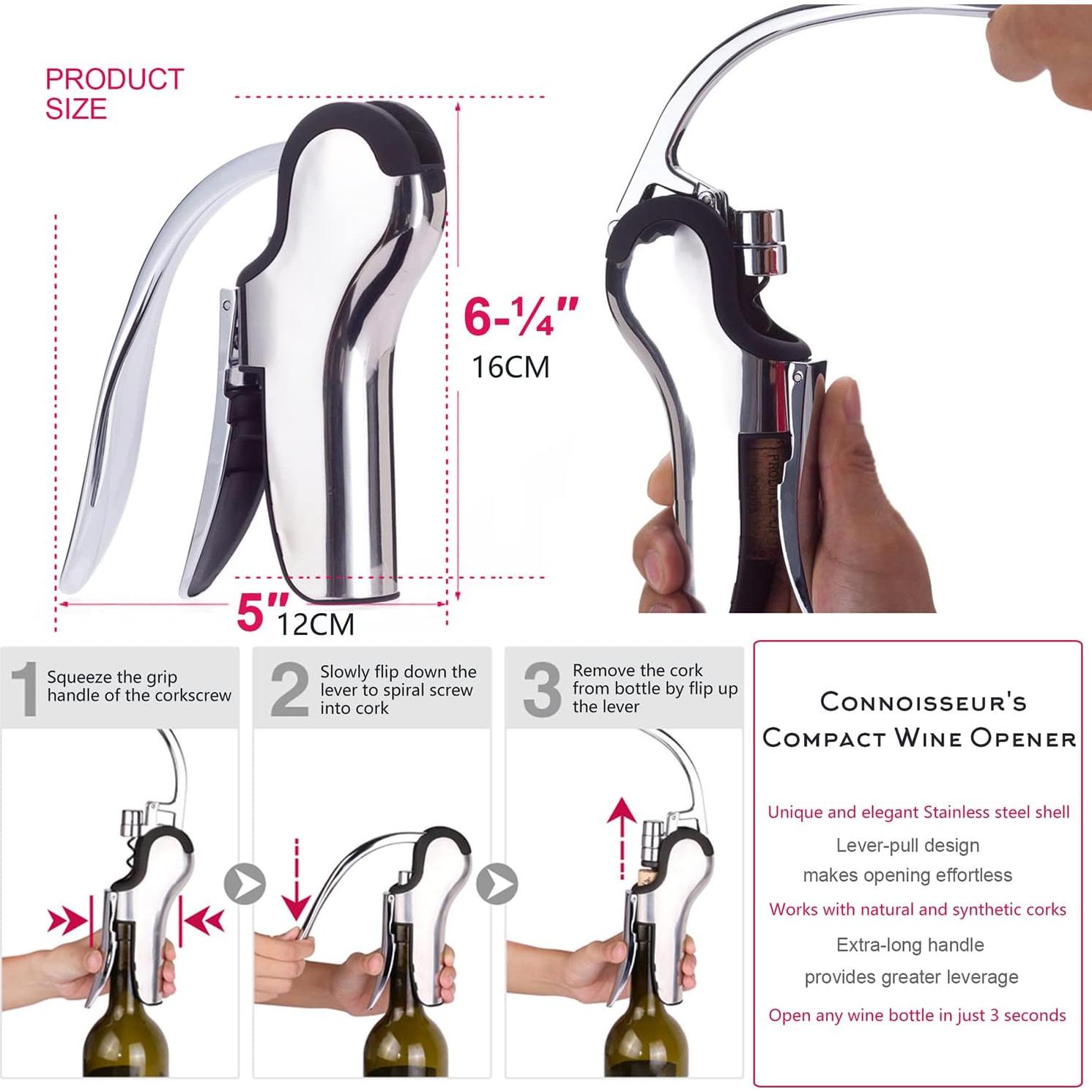 Abrebotellas de Vino KAYCROWN Acero Inoxidable 0.49 kg