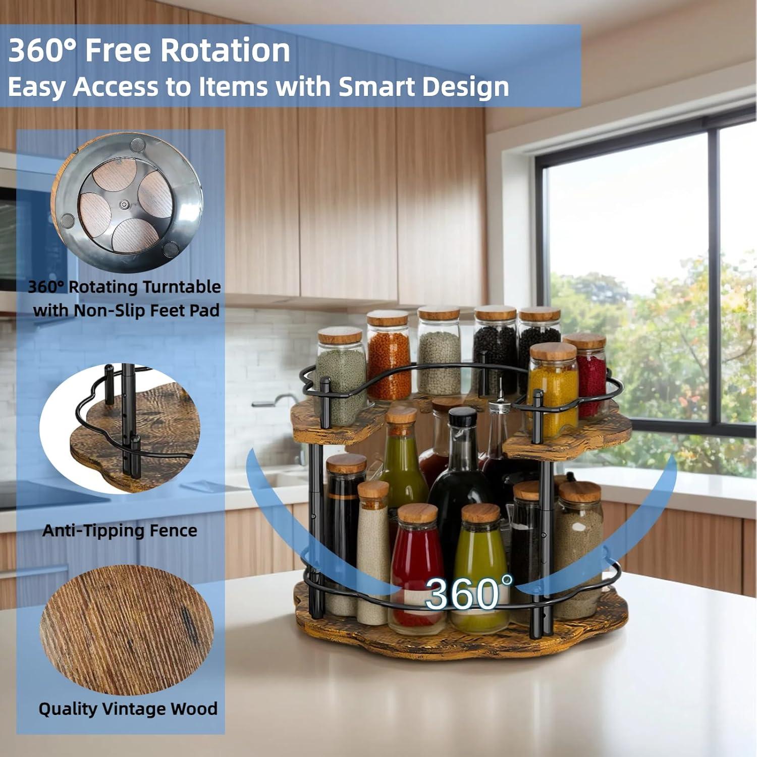 Organizador giratorio de madera 2 niveles Genérico 30,48 cm