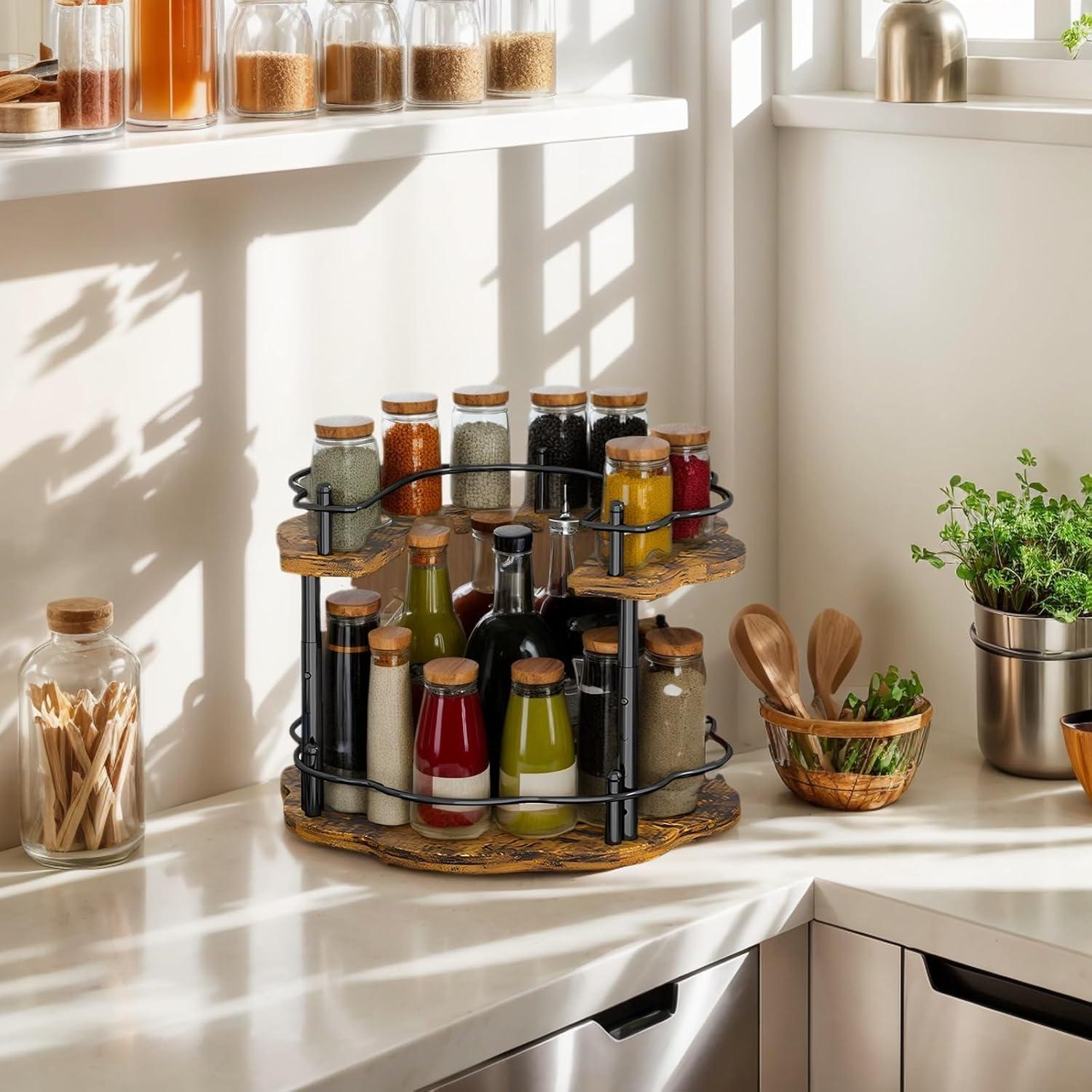 Organizador giratorio de madera 2 niveles Genérico 30,48 cm