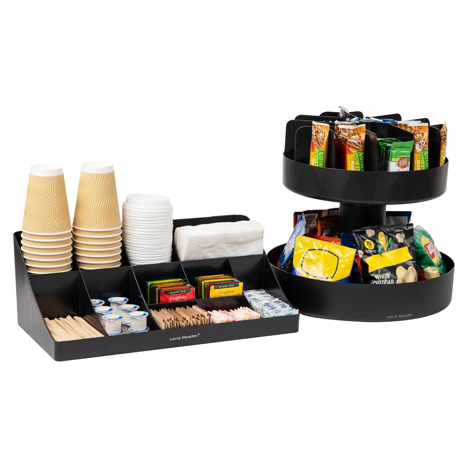 Organizador de Tazas y Snacks Mind Reader 2 Piezas Negro