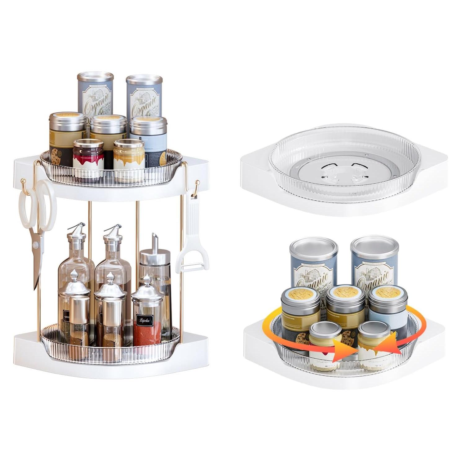 Organizador giratorio 2 niveles Shuang Qing 22,86 cm claro