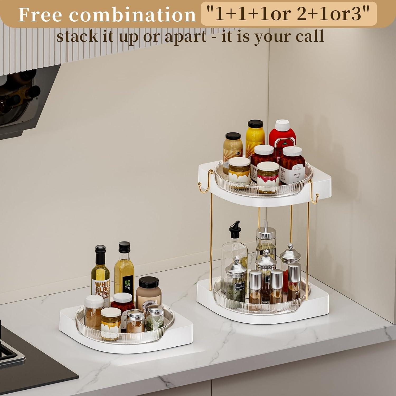 Organizador giratorio 2 niveles Shuang Qing 22,86 cm claro