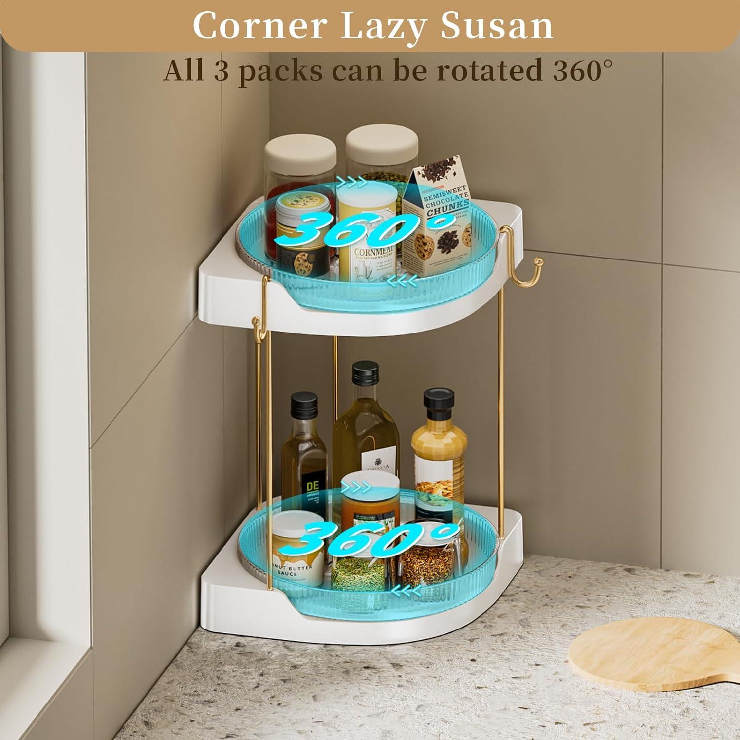 Organizador giratorio 2 niveles Shuang Qing 22,86 cm claro