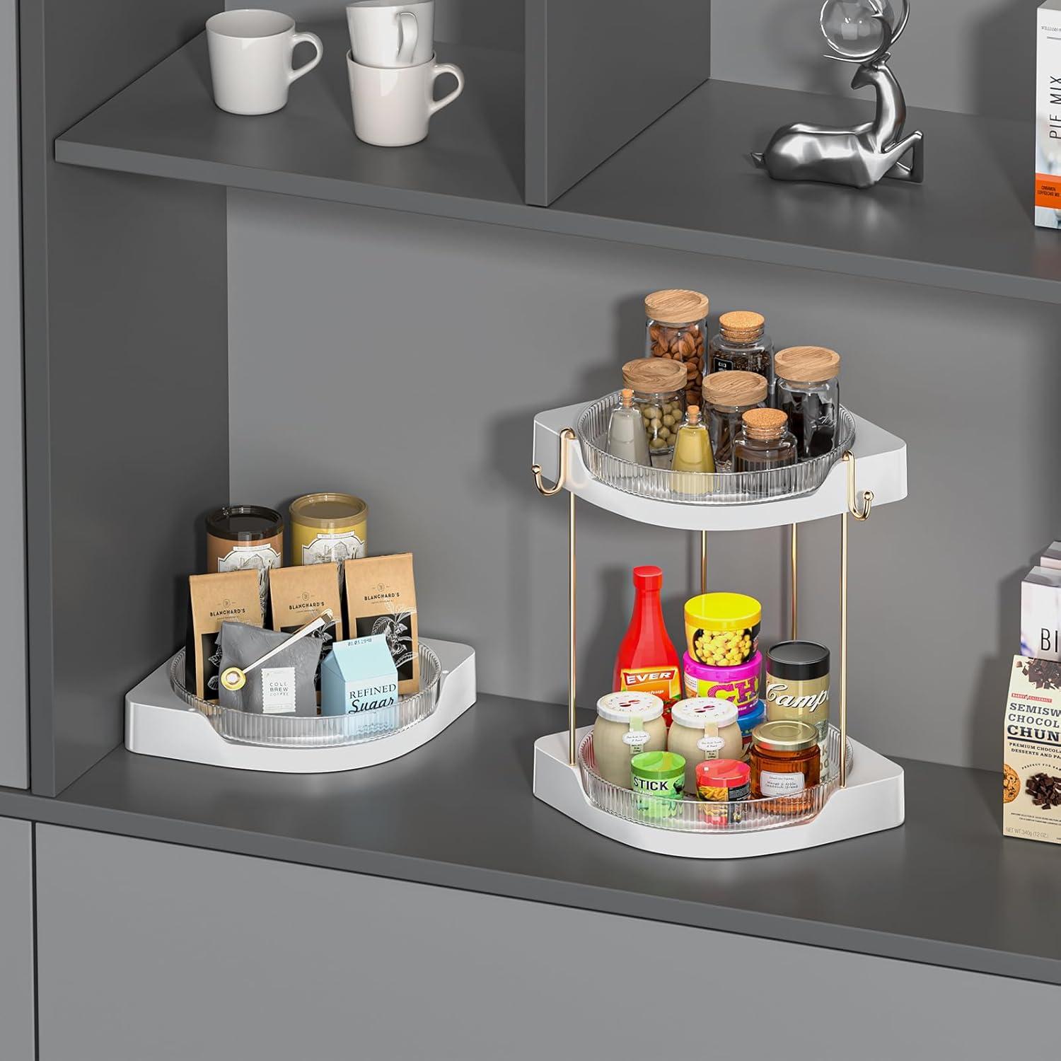 Organizador giratorio 2 niveles Shuang Qing 22,86 cm claro