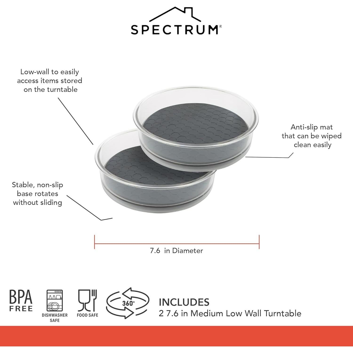 Organizador Giratorio Spectrum 2-Pack 19.3 cm Carbón